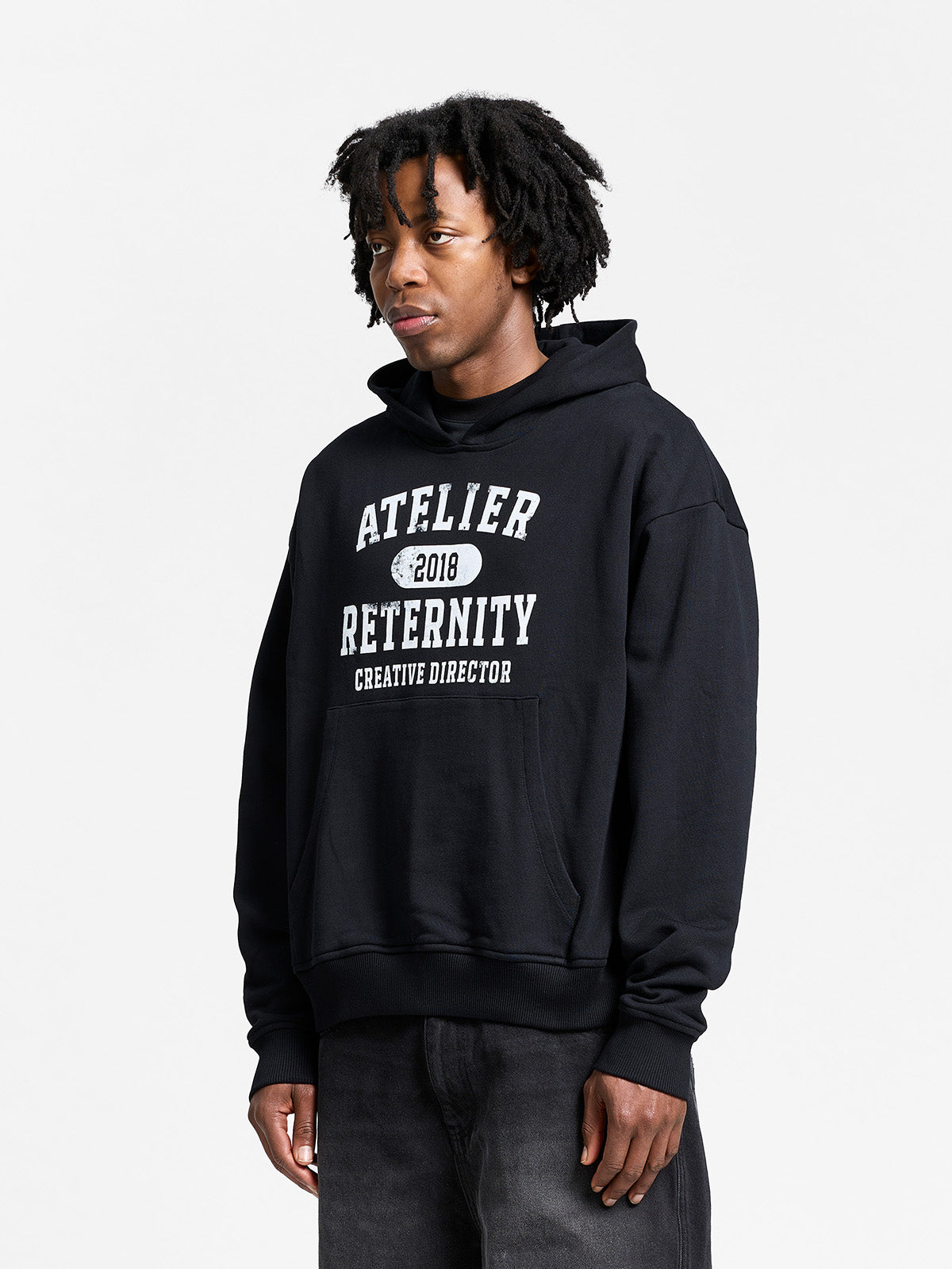 ATELIER EMBLEM HOODIE - BLACK
