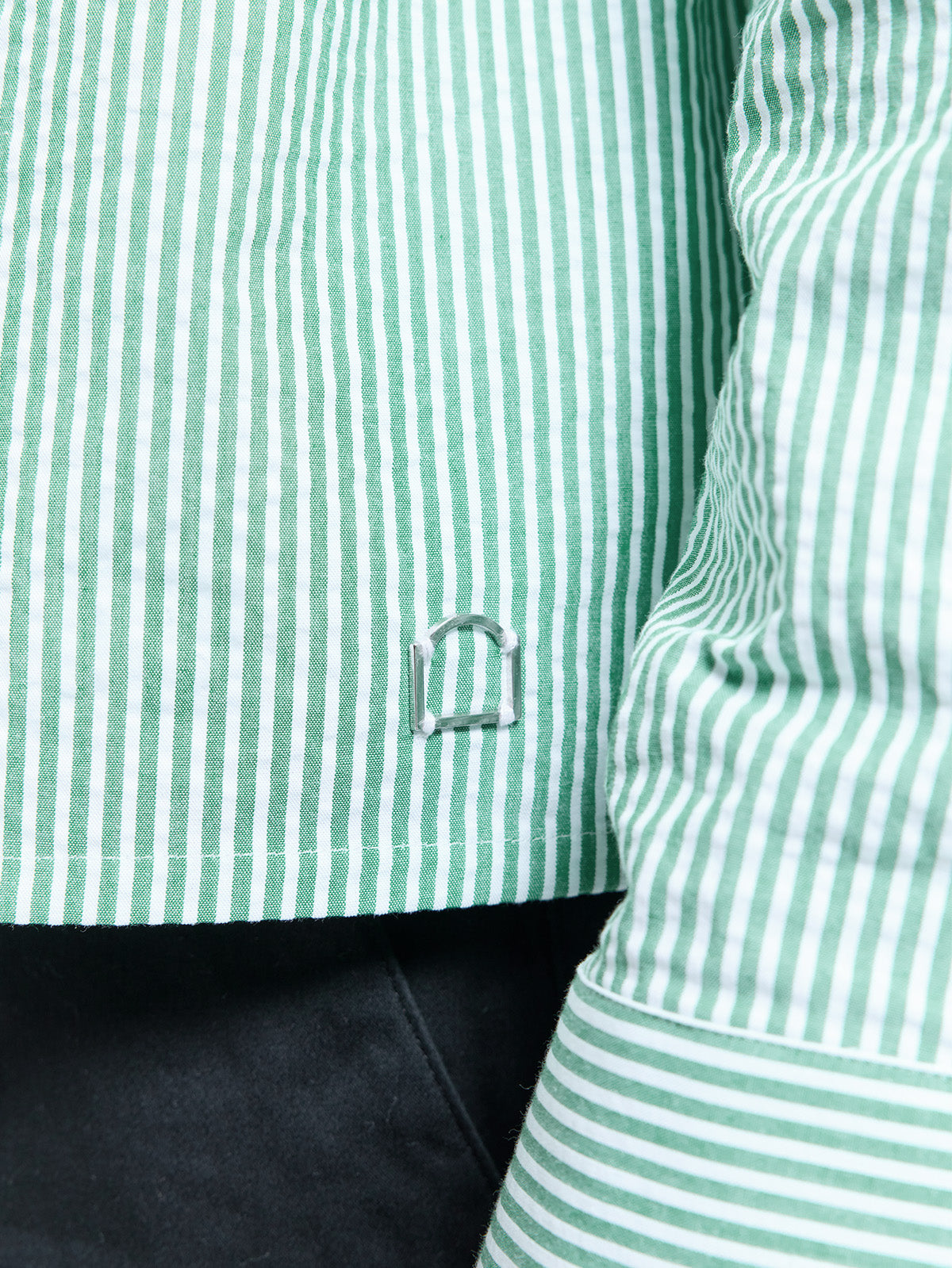 SIGNE SHIRT - GREEN STRIPED