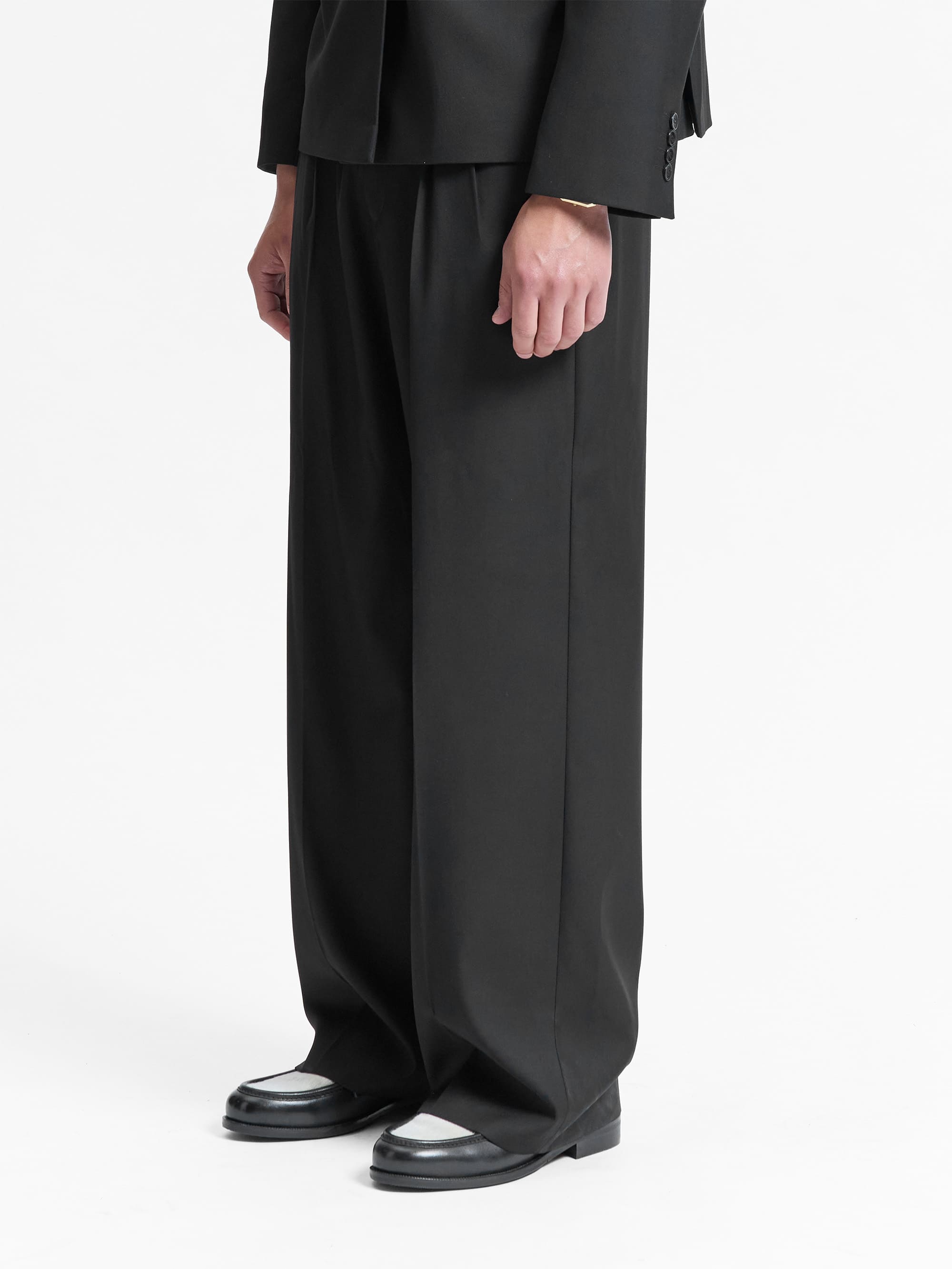 TAILORED BAGGY PANTS - BLACK
