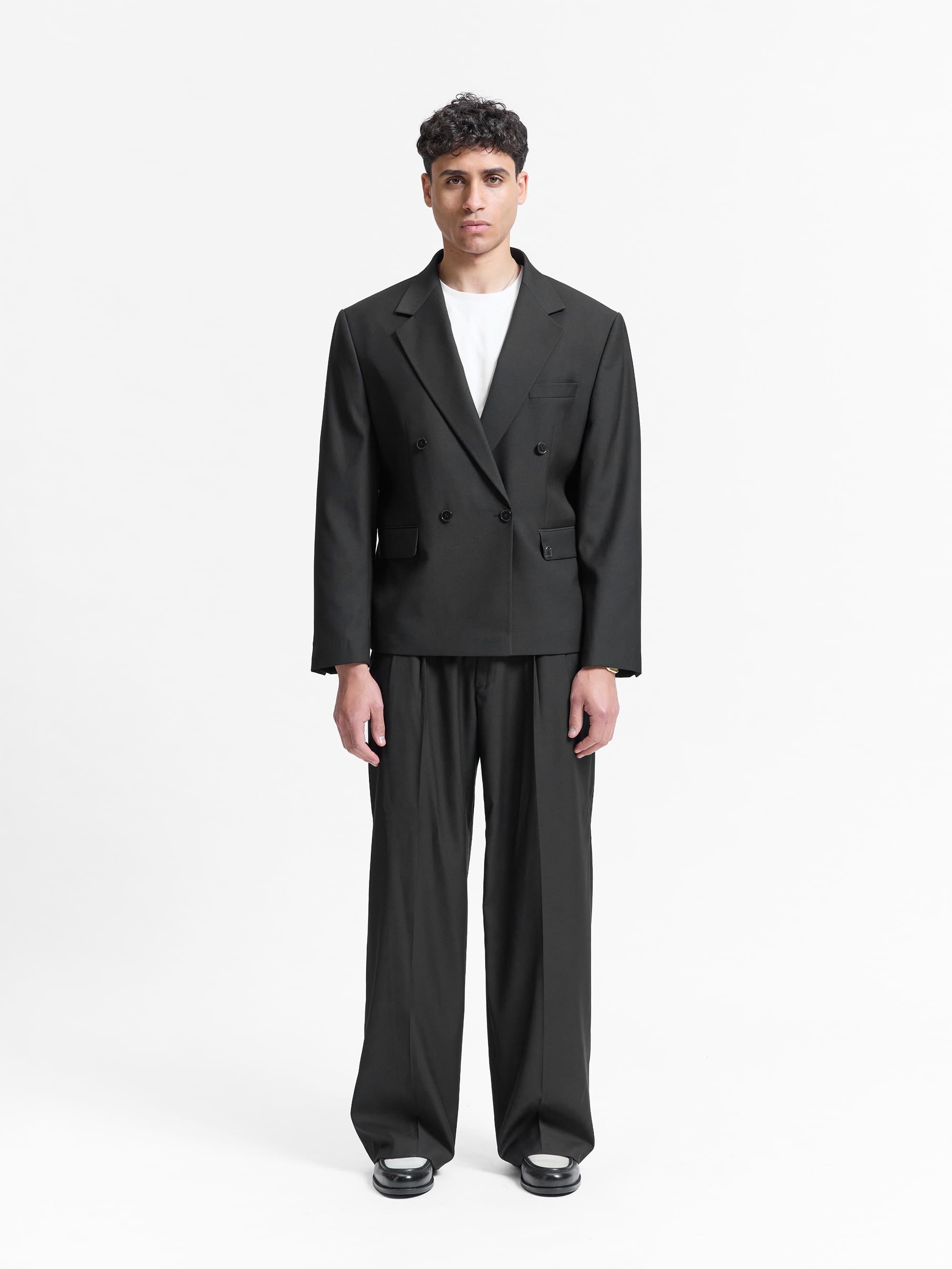 TAILORED BAGGY PANTS - BLACK
