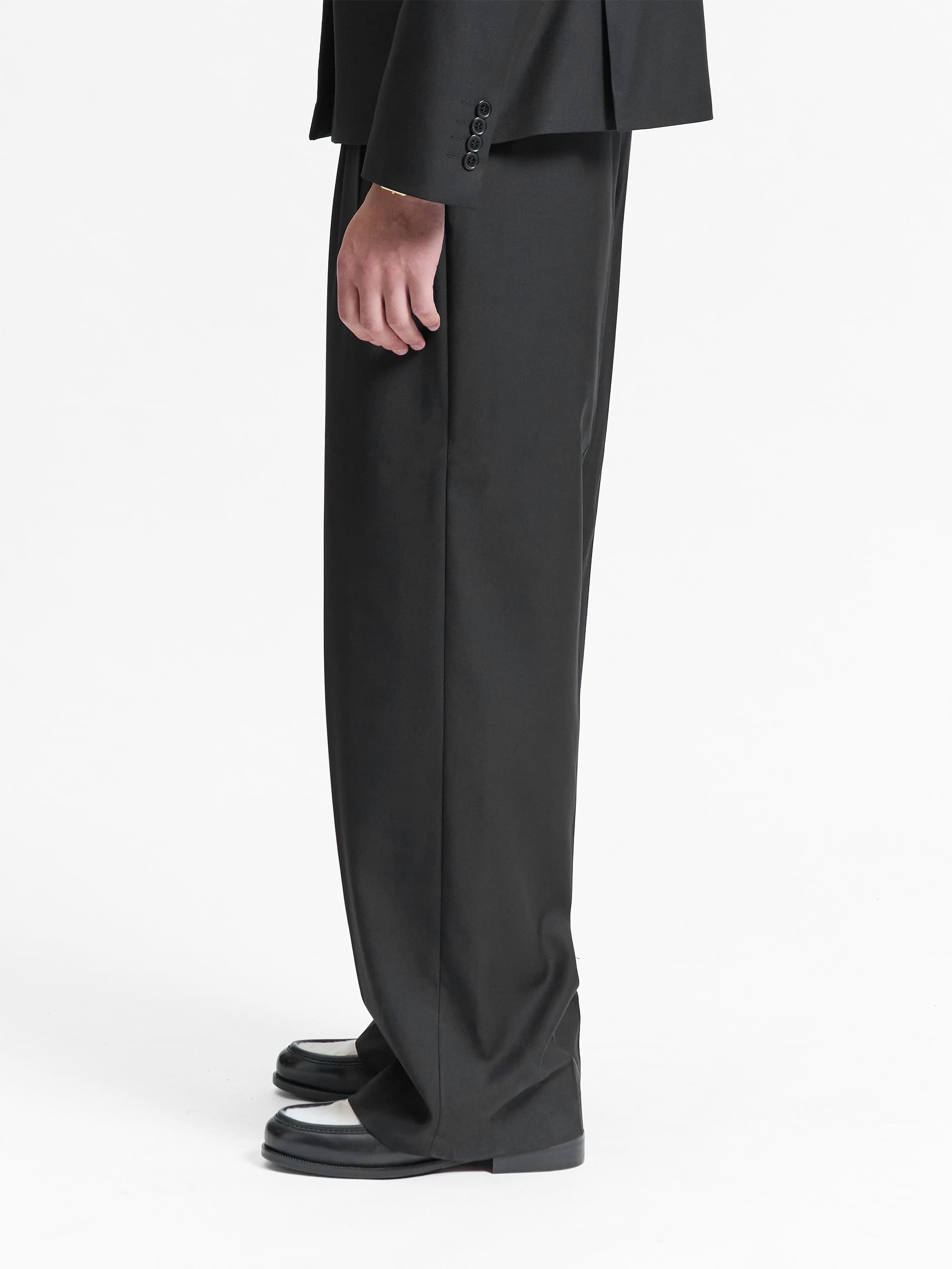 TAILORED BAGGY PANTS - BLACK