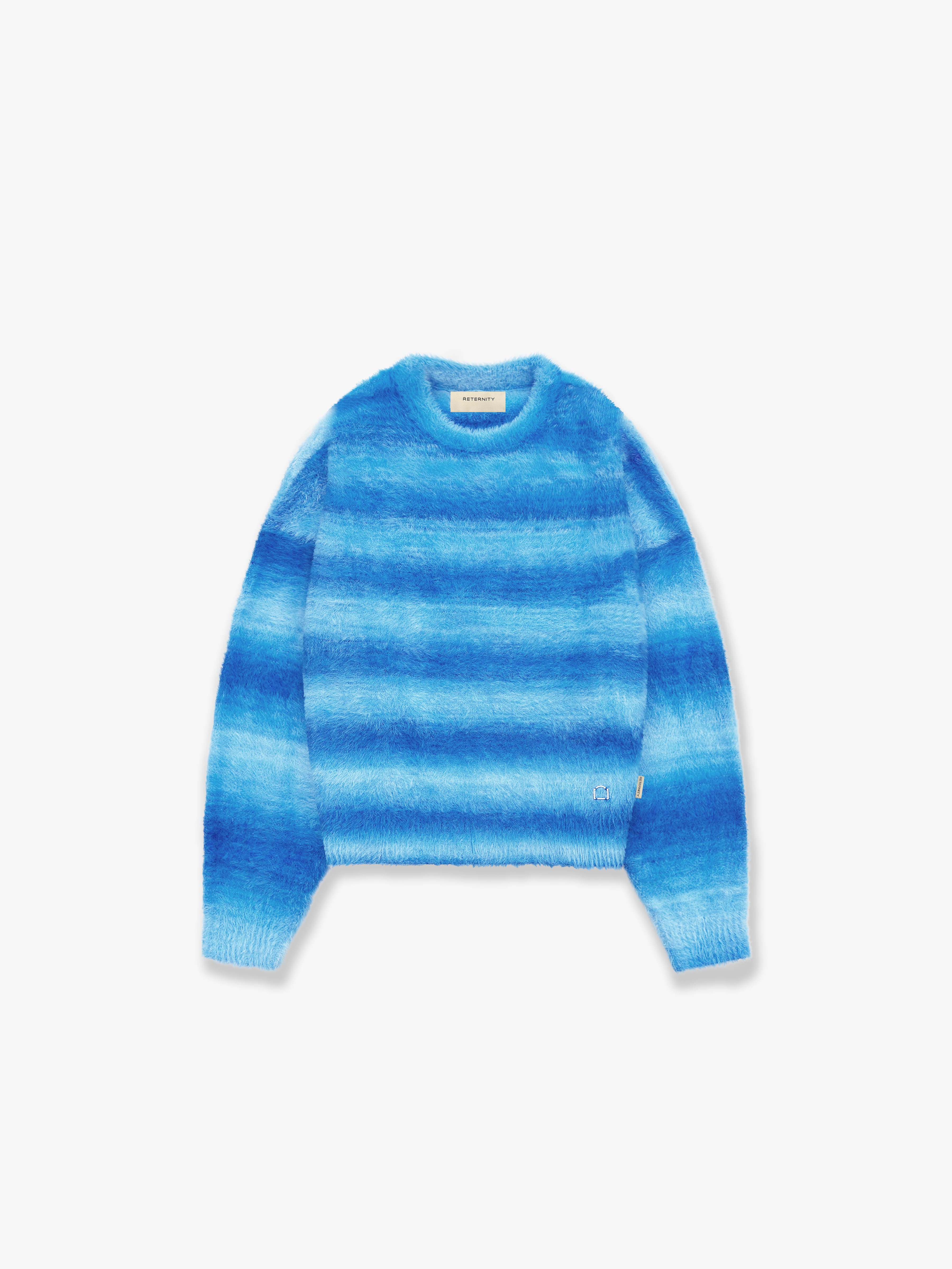 FURRY KNIT SWEATER - FADED BLUE