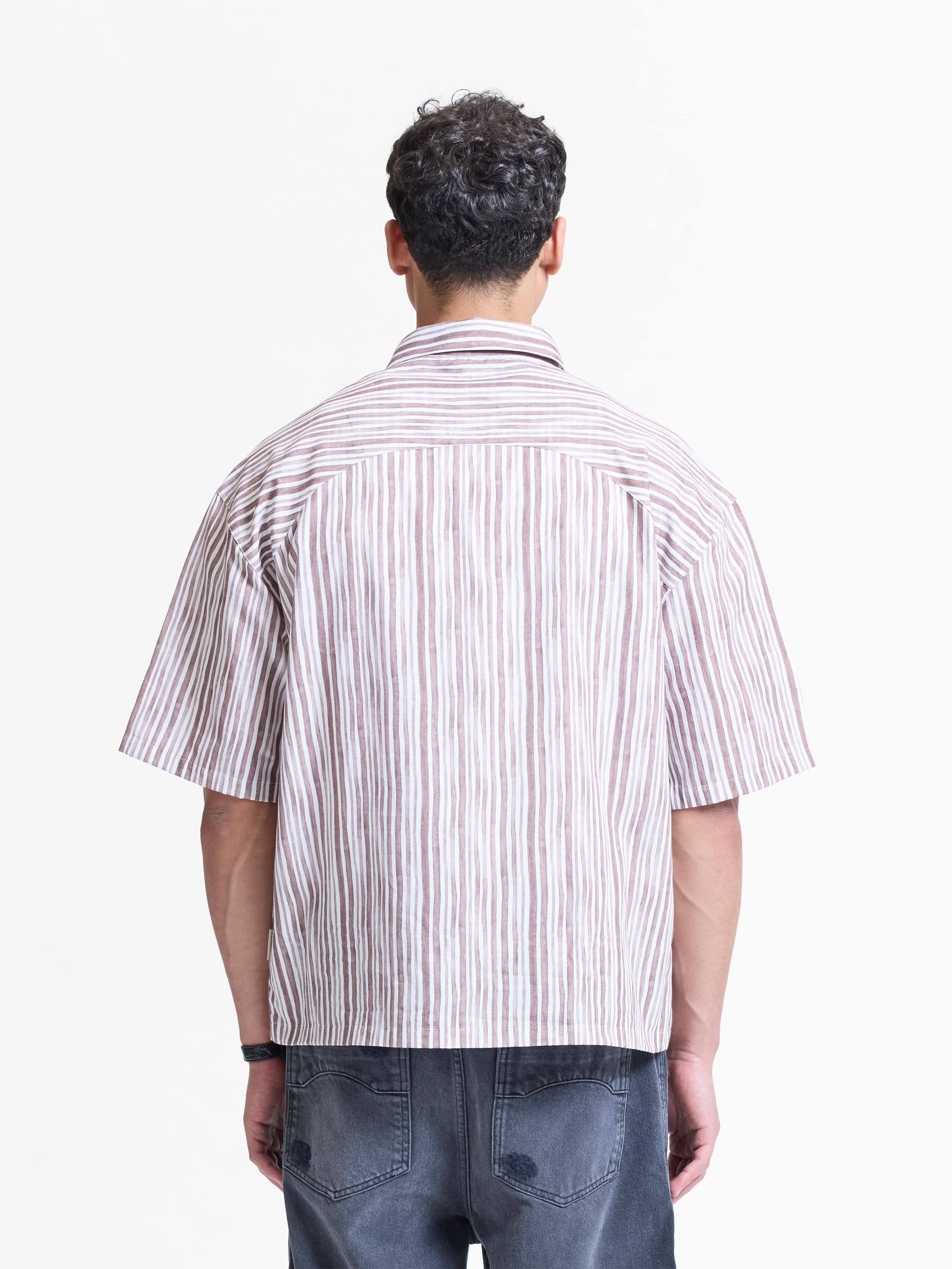WATERCOLOR SHORT SLEEVE SHIRT - BROWN