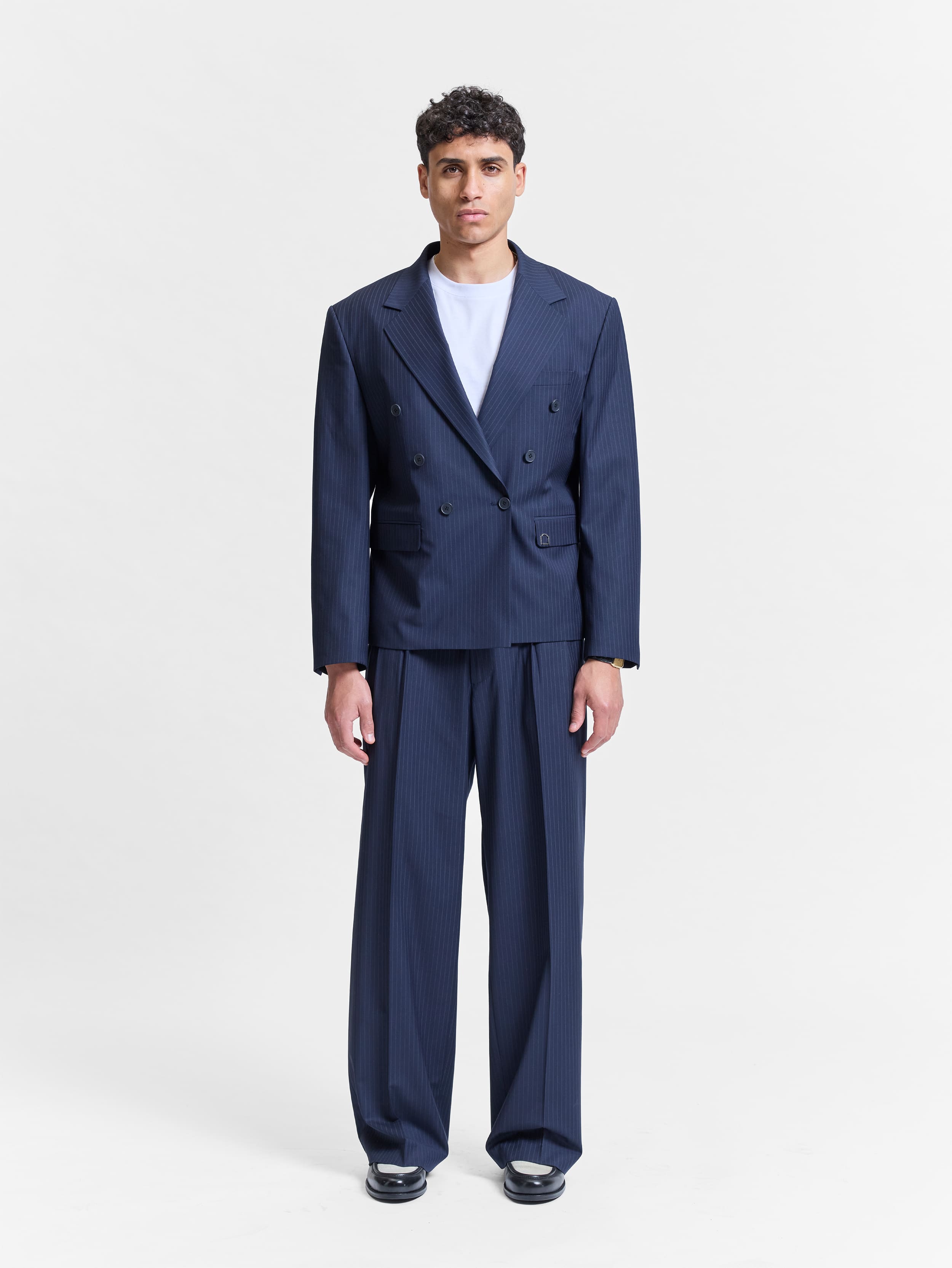 THE SIGNE SUIT – PINSTRIPE BLUE