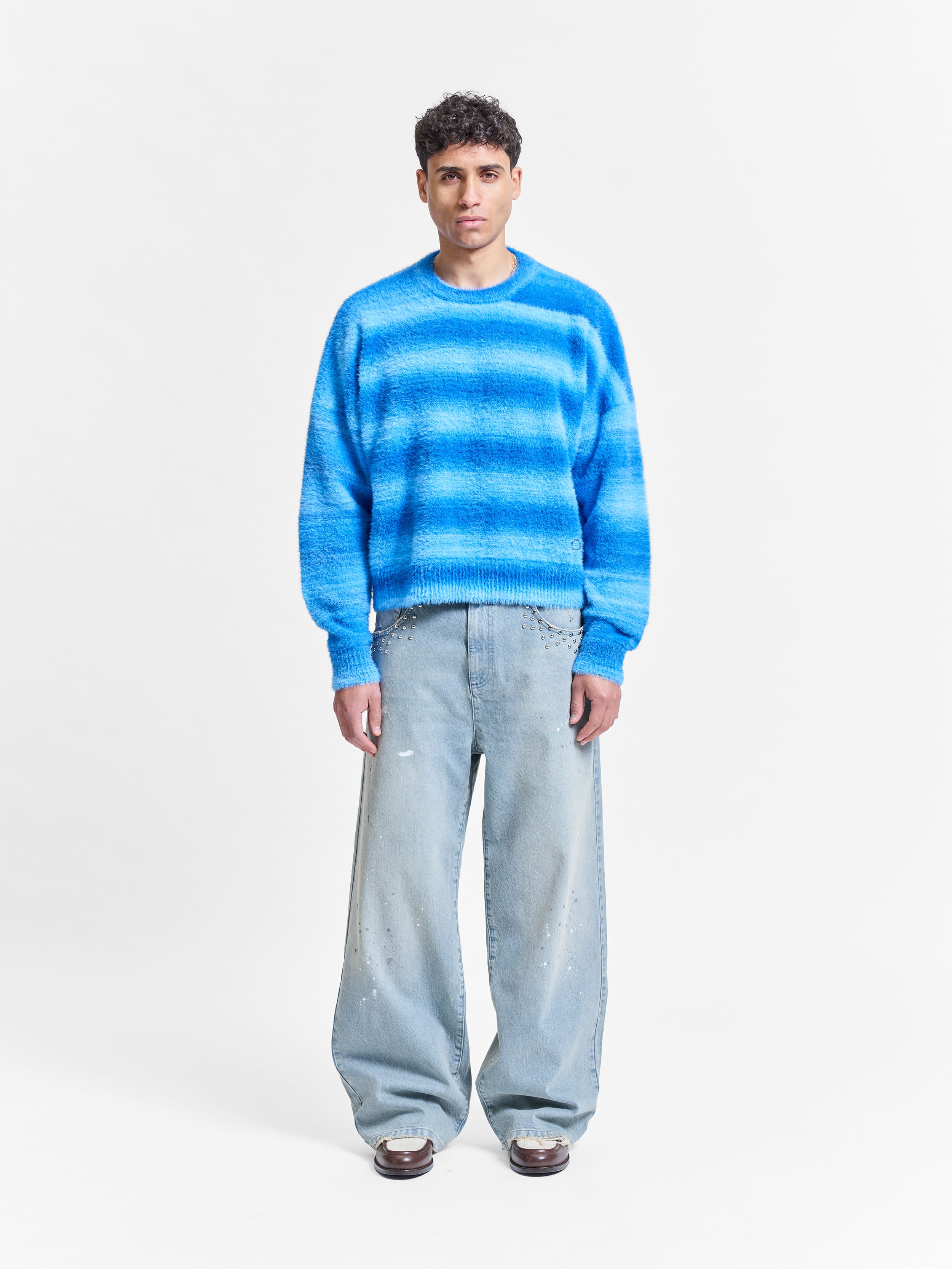 STUDDED DENIM - LIGHT BLUE