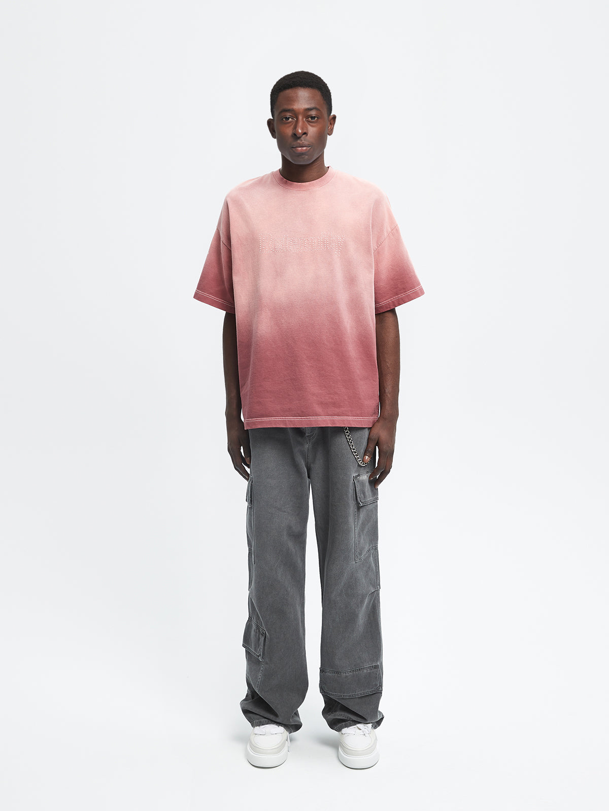 CONTRAST STITCH T-SHIRT - BORDEAUX