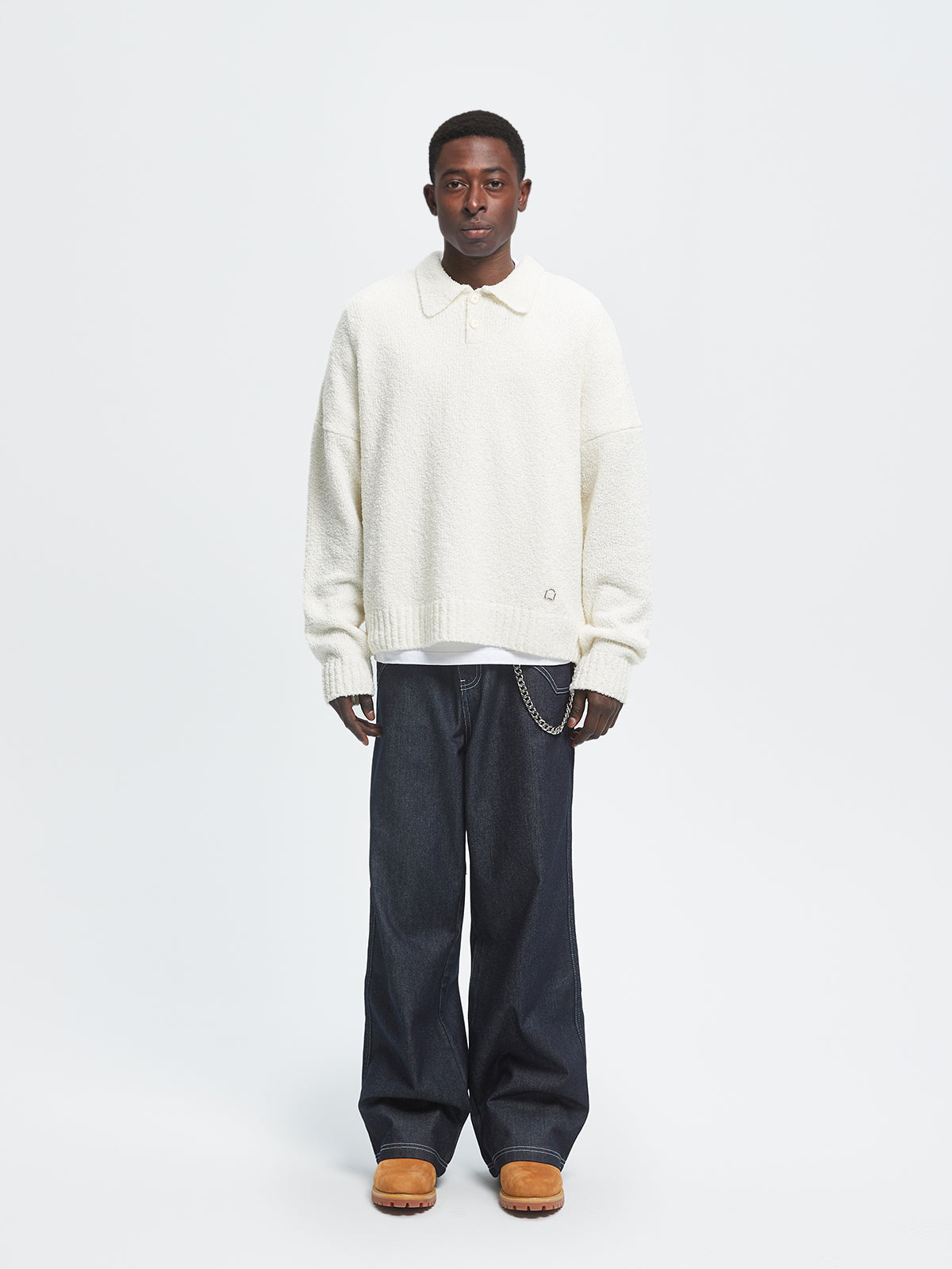ÉLAINE KNIT POLO - CREAM