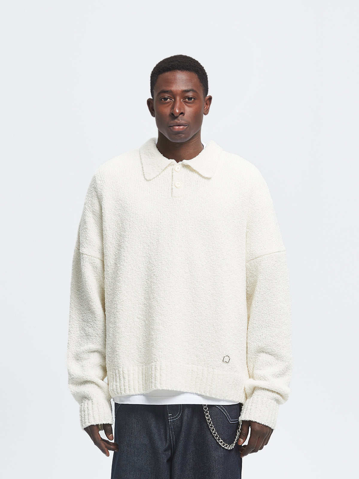 ÉLAINE KNIT POLO - CREAM
