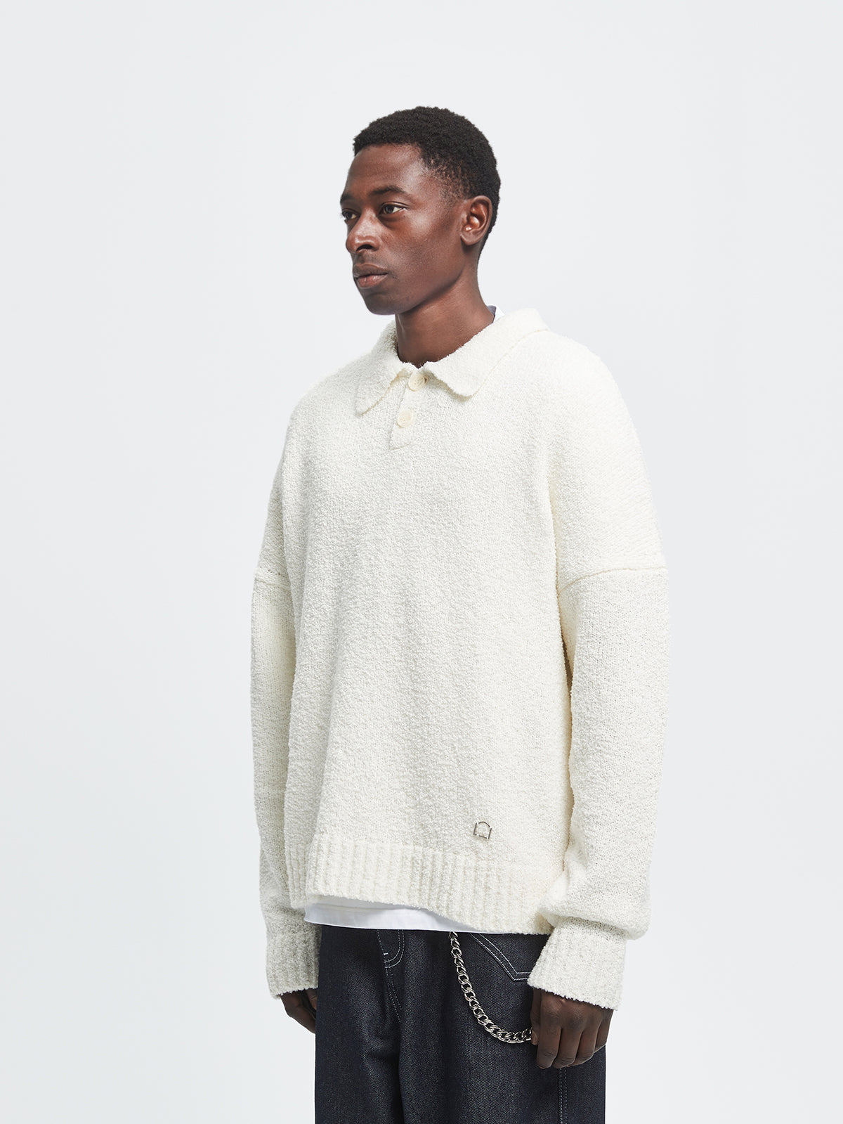 ÉLAINE KNIT POLO - CREAM