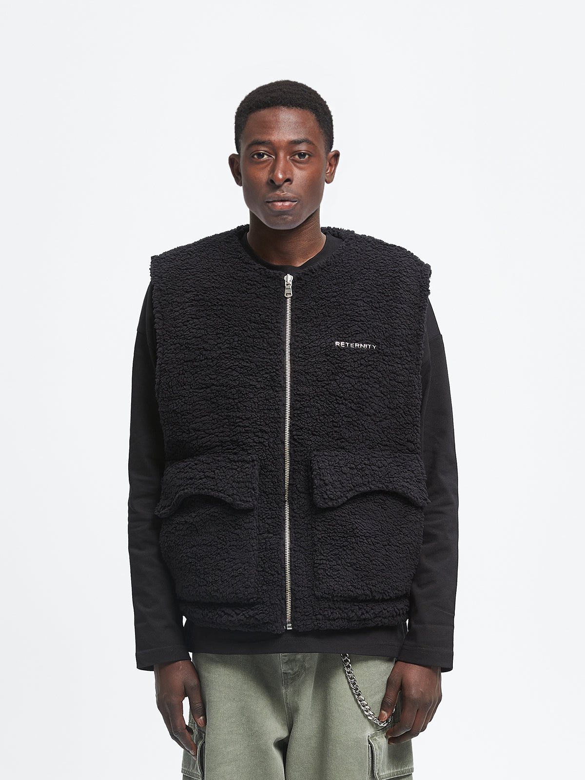 CÉLESTE FLEECE VEST - BLACK