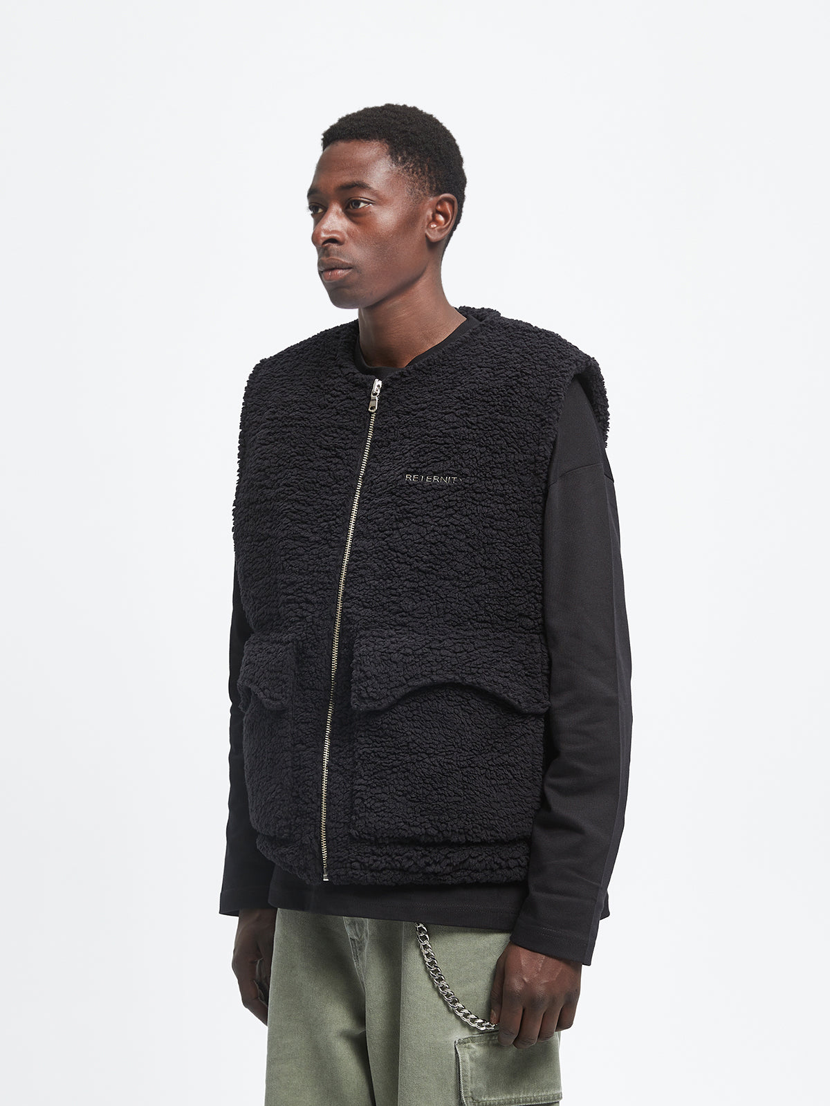 CÉLESTE FLEECE VEST - BLACK