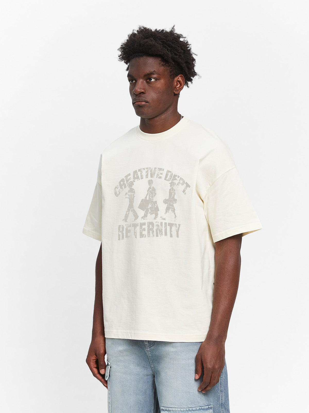 CREATIVE DEPT LOGO T-SHIRT - CREAM