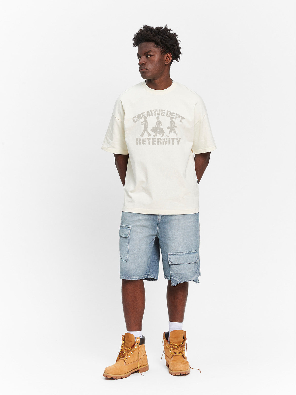 CREATIVE DEPT LOGO T-SHIRT - CREAM