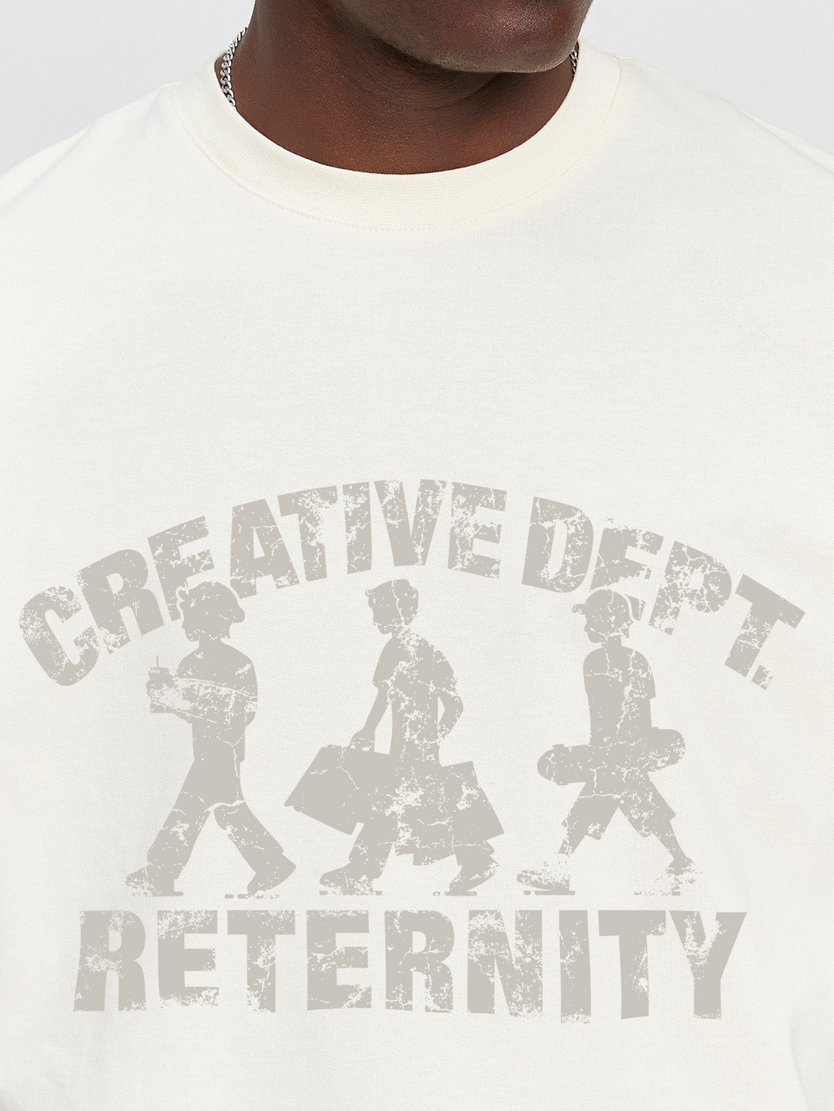 CREATIVE DEPT LOGO T-SHIRT - CREAM