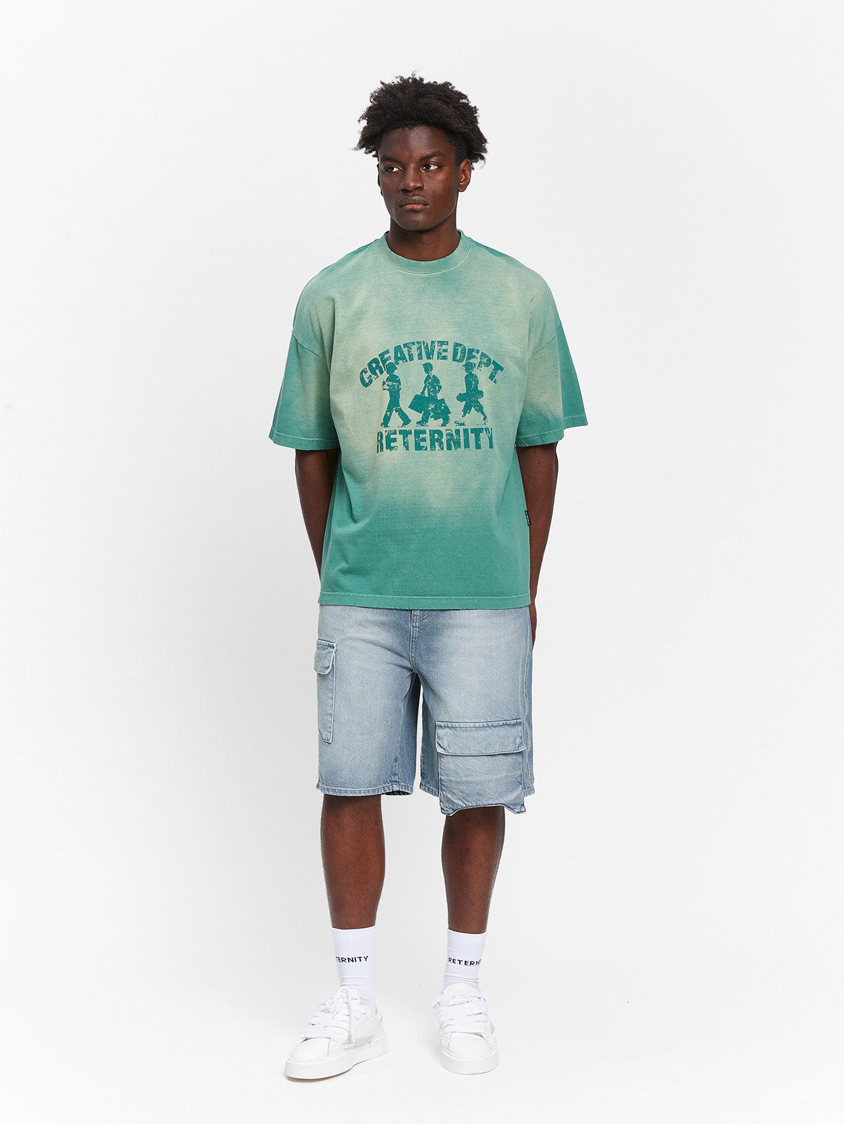 CREATIVE DEPT LOGO T-SHIRT - WASHED GREEN