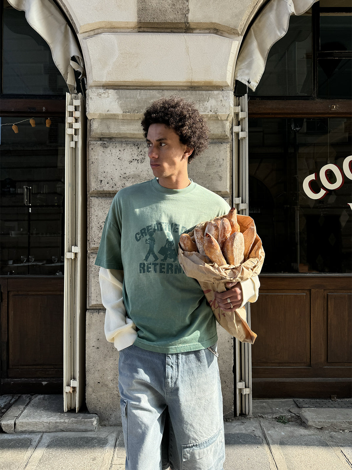 CREATIVE DEPT LOGO T-SHIRT - WASHED GREEN