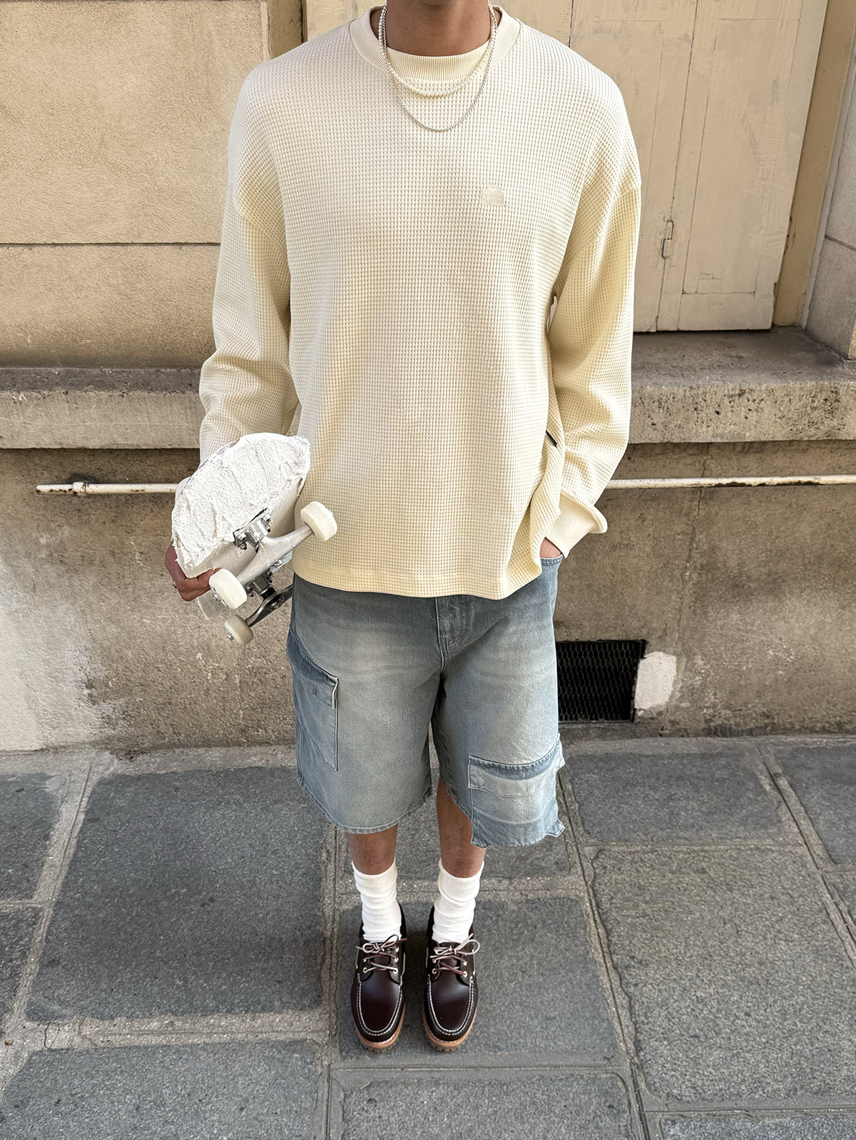 SIGNE WAFFLE LONGSLEEVE - CREAM
