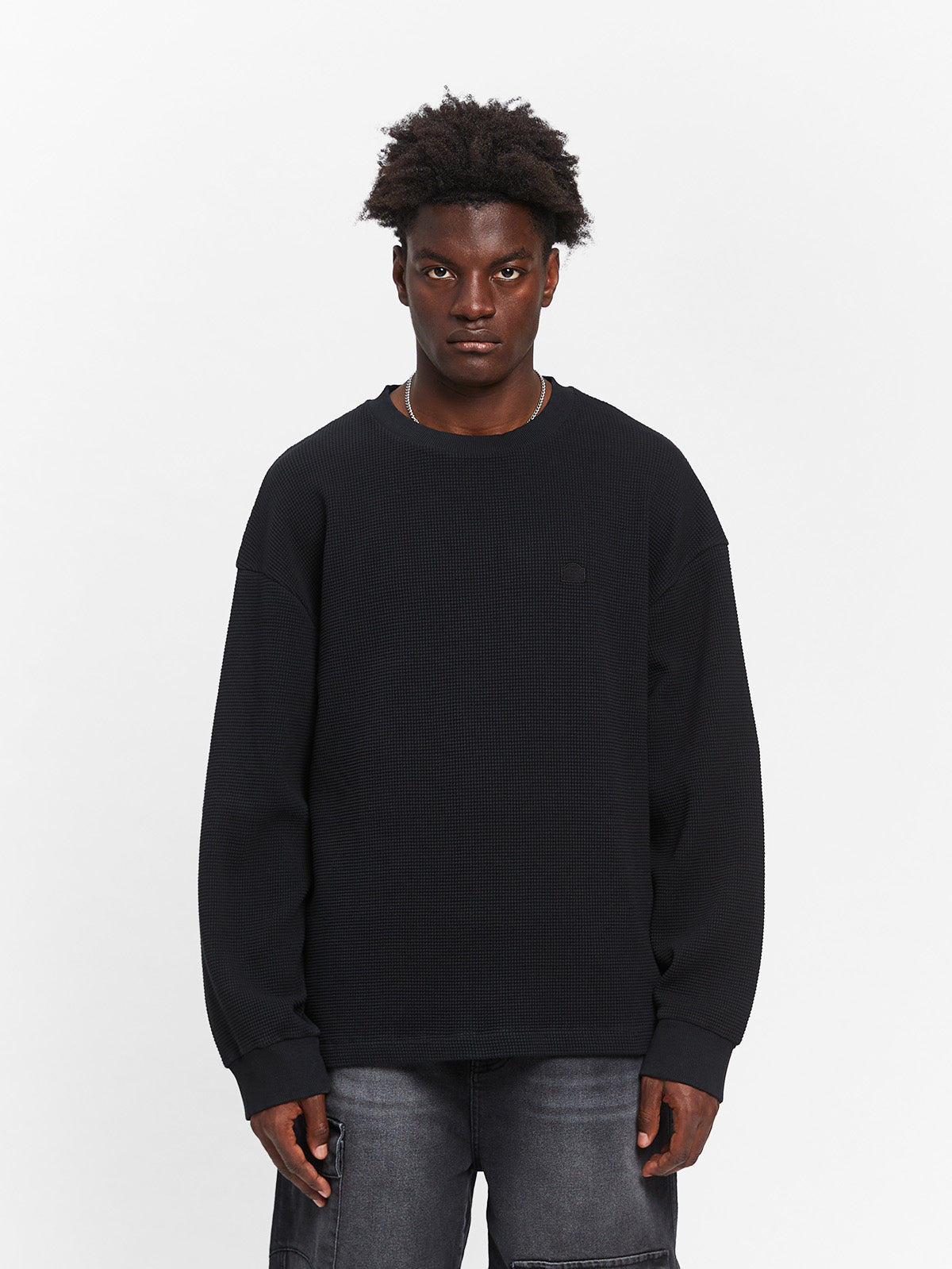 SIGNE WAFFLE LONGSLEEVE - BLACK