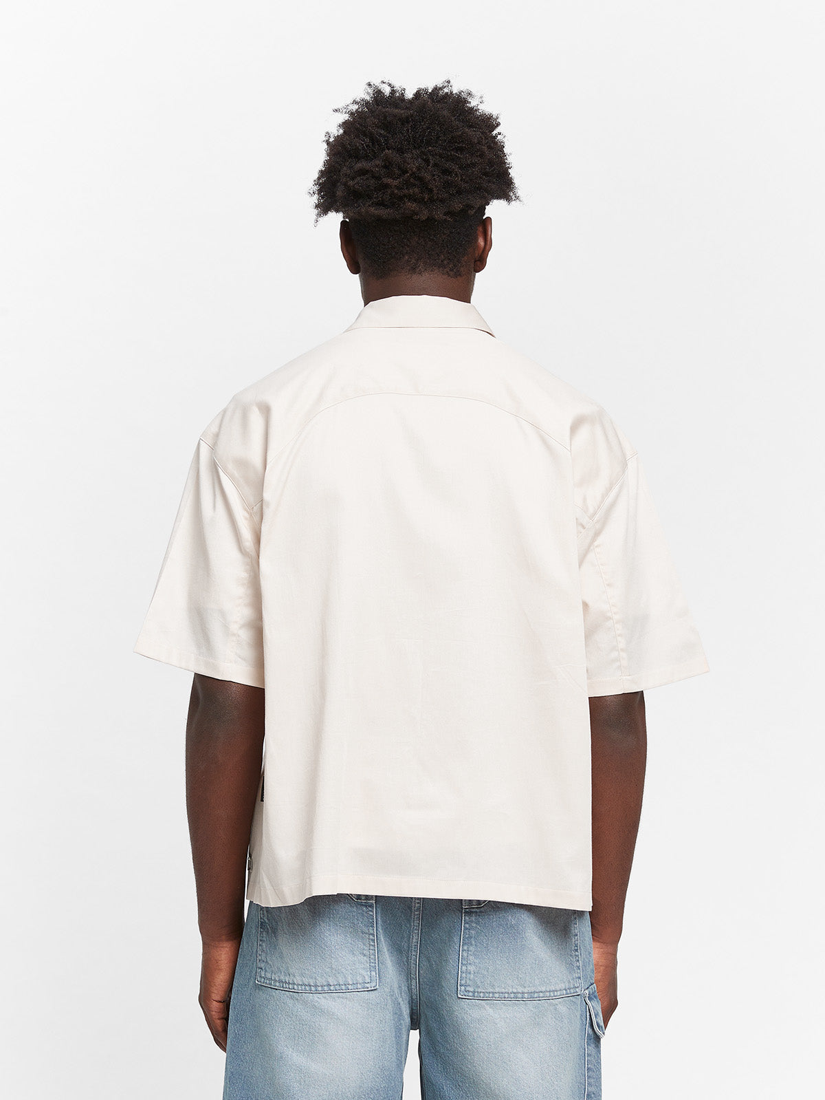 CREATIVE DEPT LOGO BUTTON SHIRT - CREAM