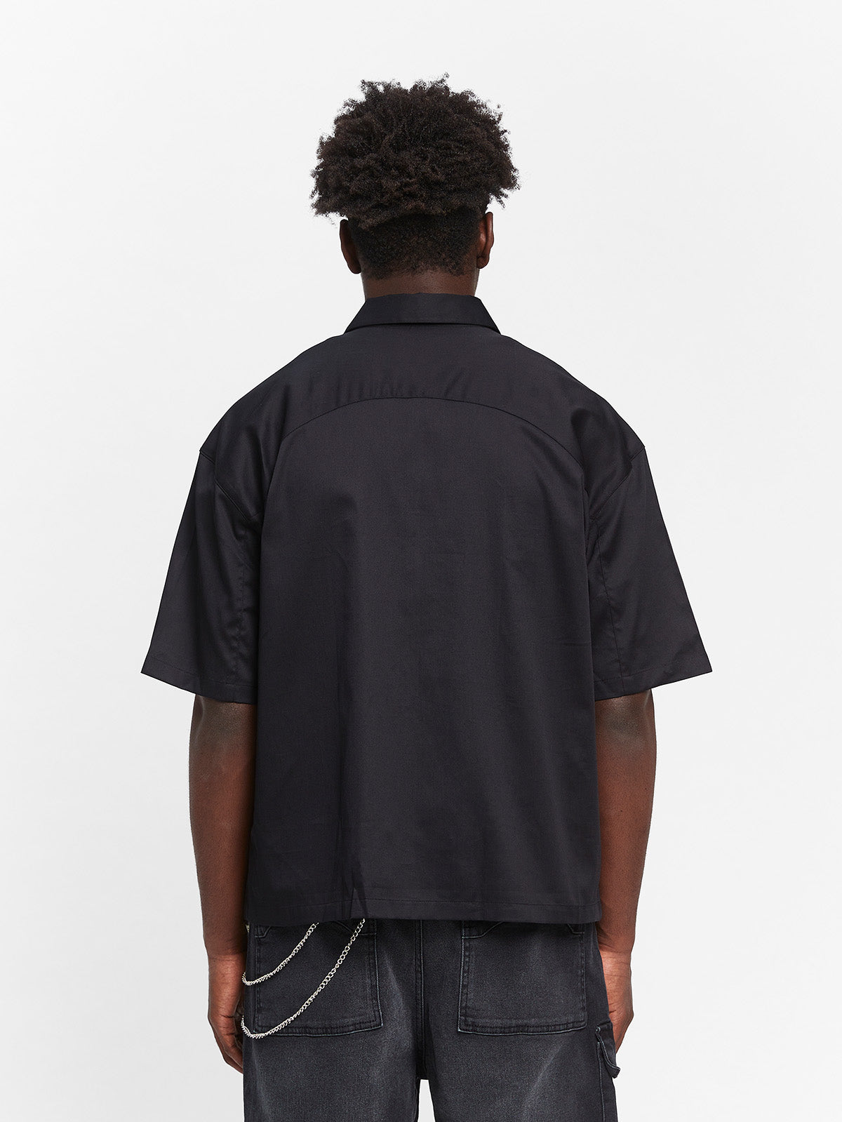 CREATIVE DEPT LOGO BUTTON SHIRT - BLACK