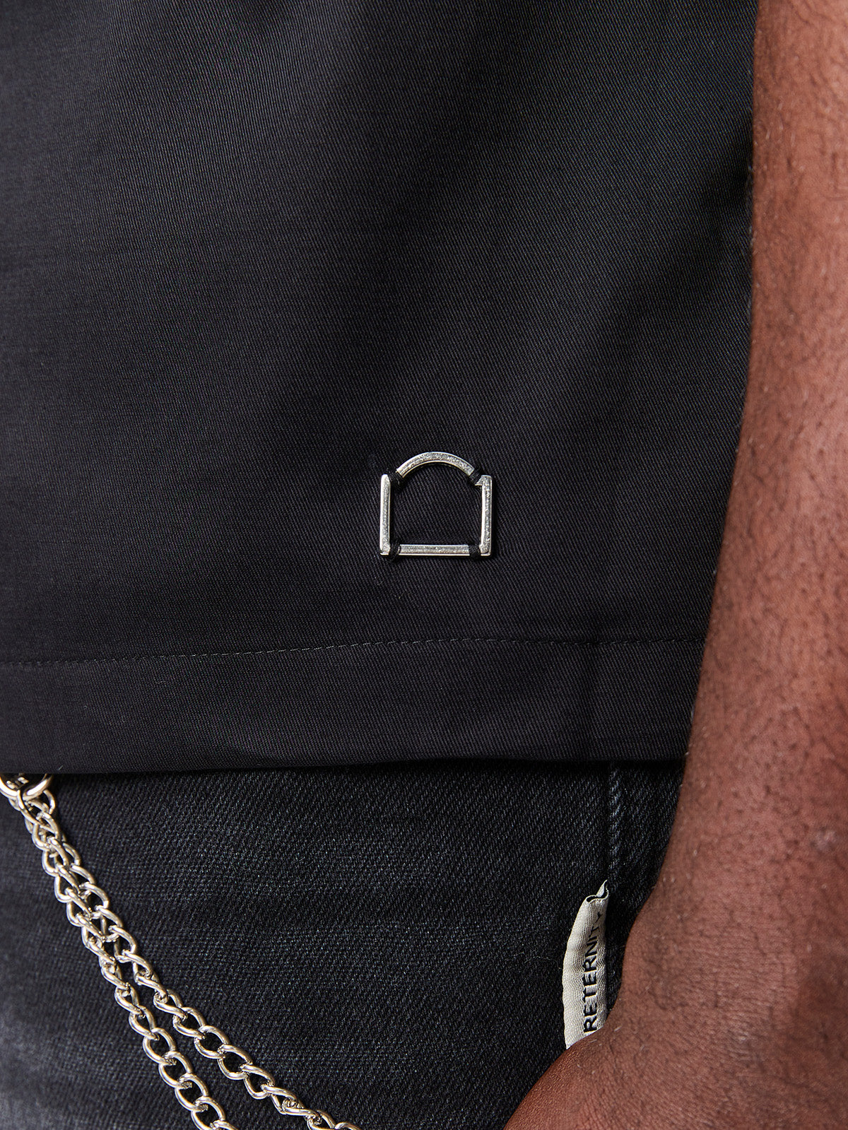 CREATIVE DEPT LOGO BUTTON SHIRT - BLACK