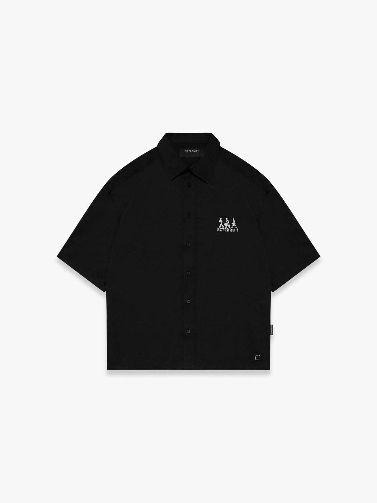 CREATIVE DEPT LOGO BUTTON SHIRT - BLACK