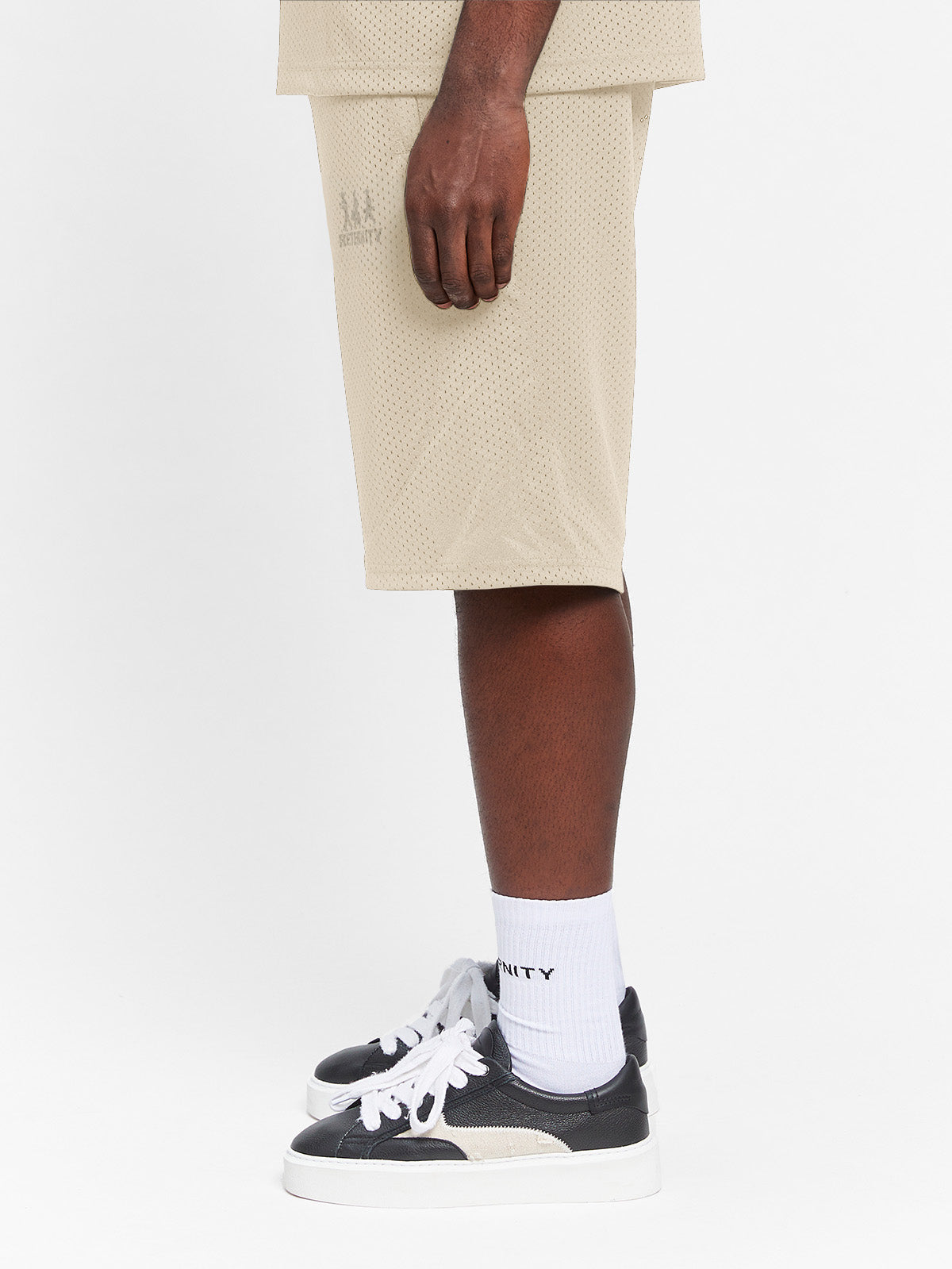 CREATIVE DEPT LOGO MESH SHORTS - CREAM