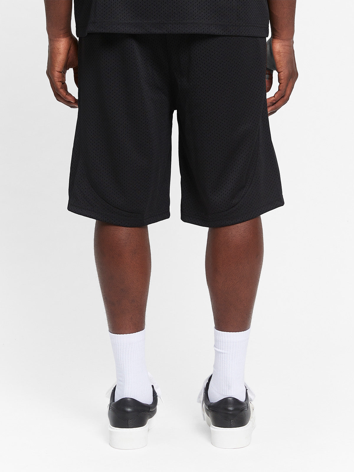CREATIVE DEPT LOGO MESH SHORTS - BLACK