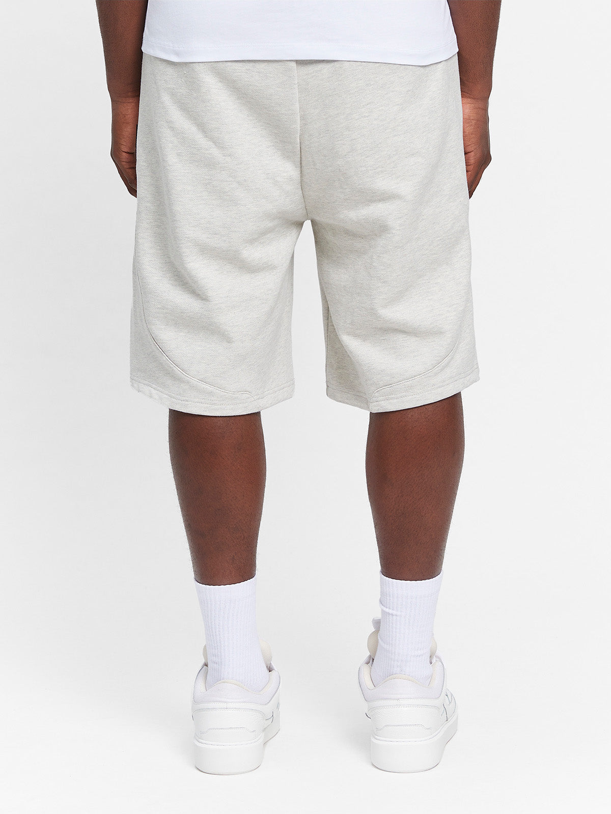 CREATIVE DEPT LOGO COTTON SHORTS - MELANGE GREY