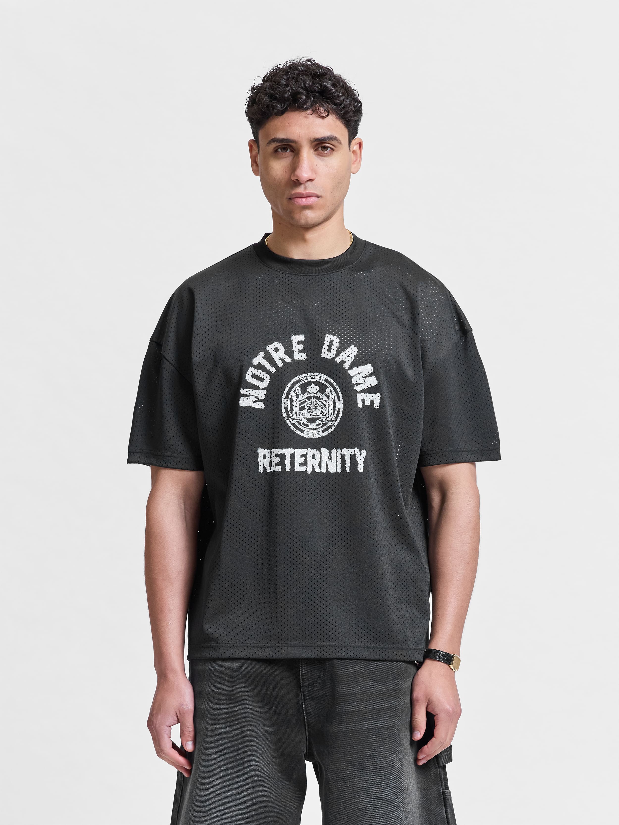 NOTRE DAME MESH T-SHIRT - BLACK