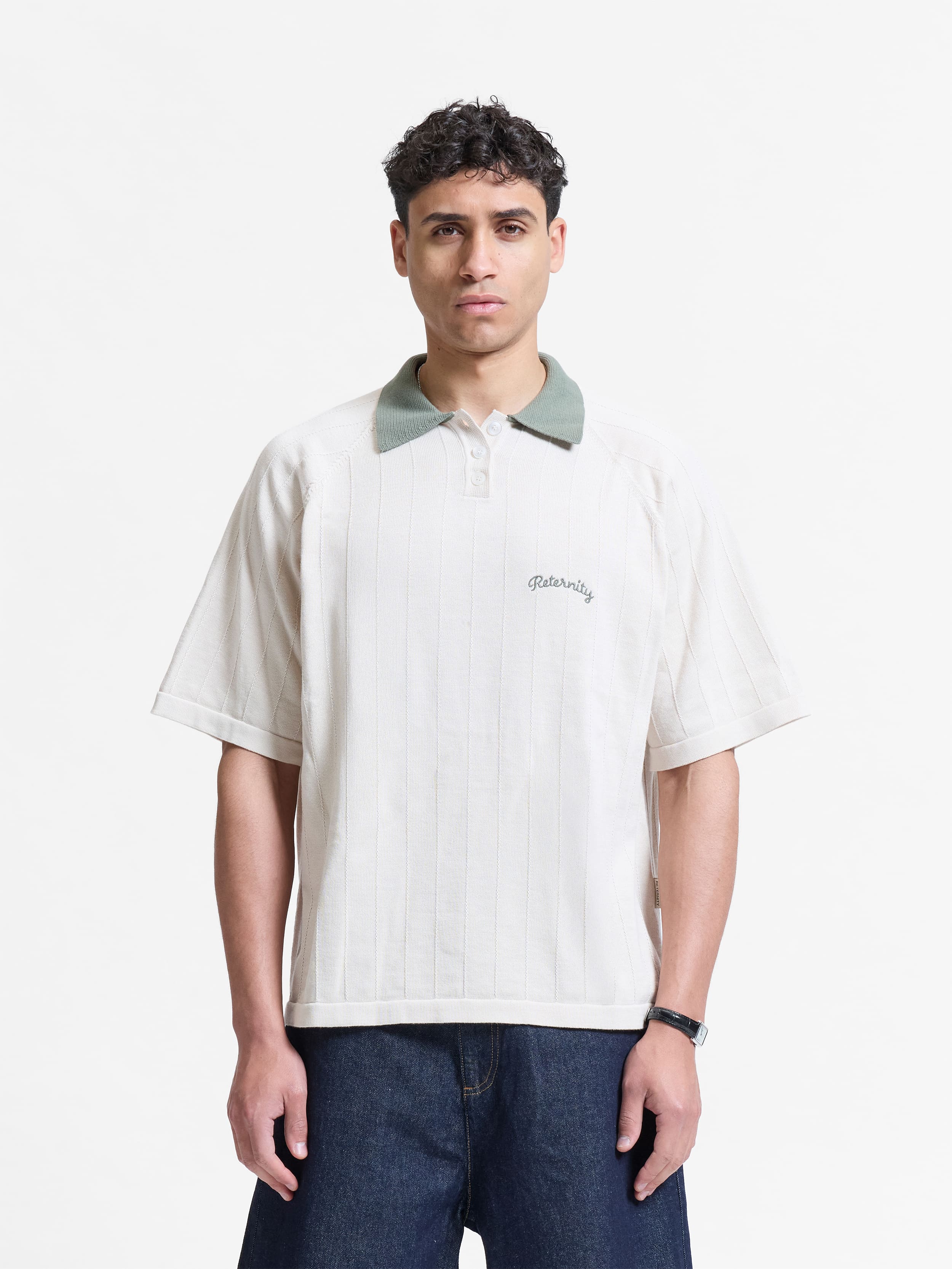 LE PROGRES KNIT POLO - CREAM