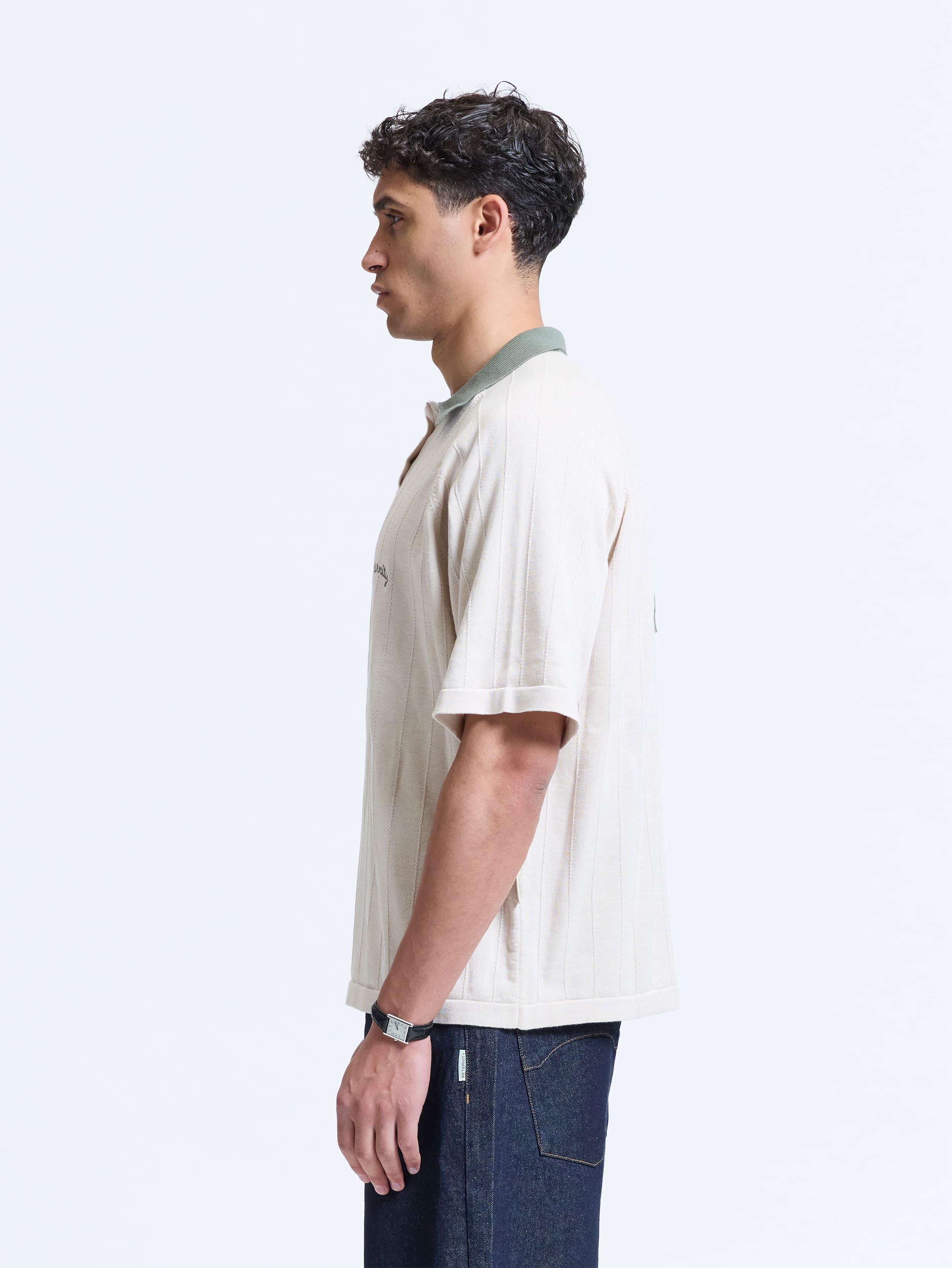 LE PROGRES KNIT POLO - CREAM