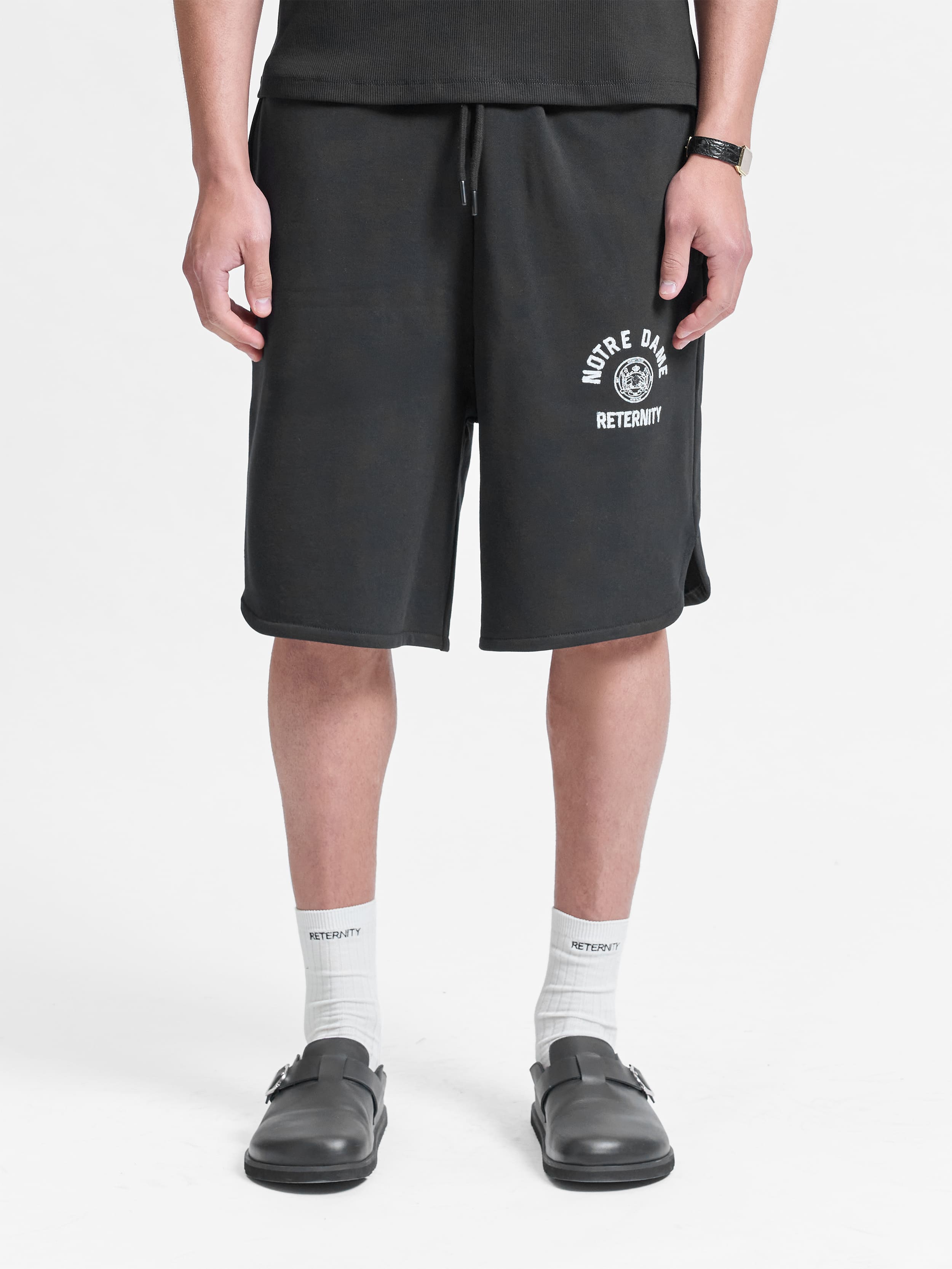 NOTRE DAME COTTON SHORTS - BLACK