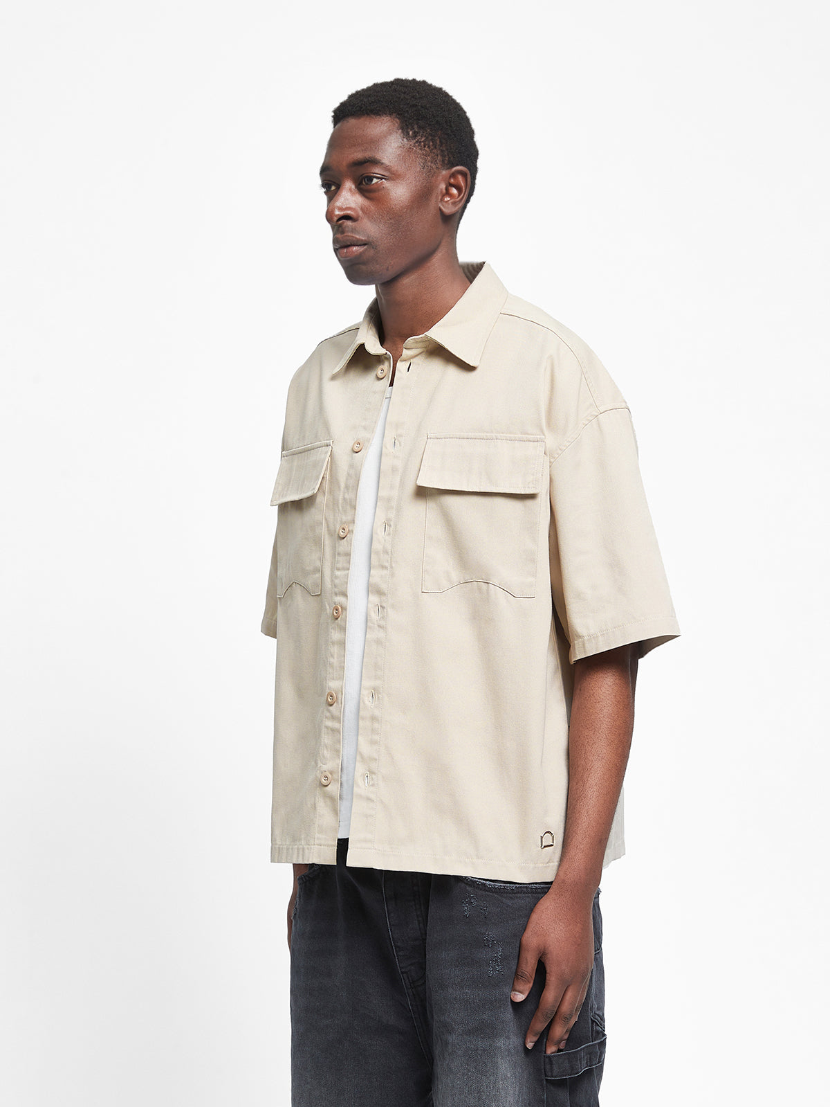 SIGNE BUTTON SHIRT - CREAM