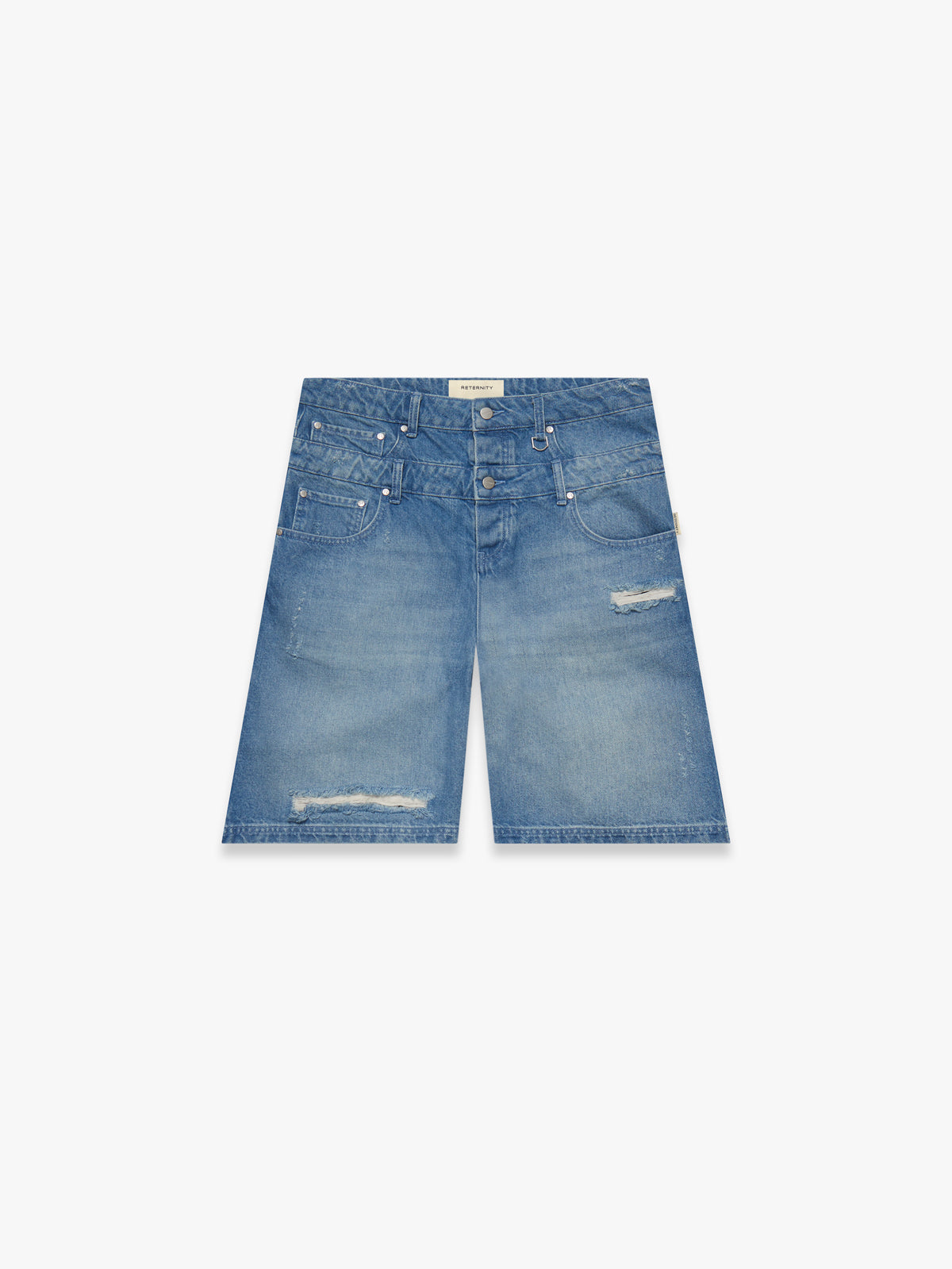 LAYERED SHORTS - WASHED BLUE