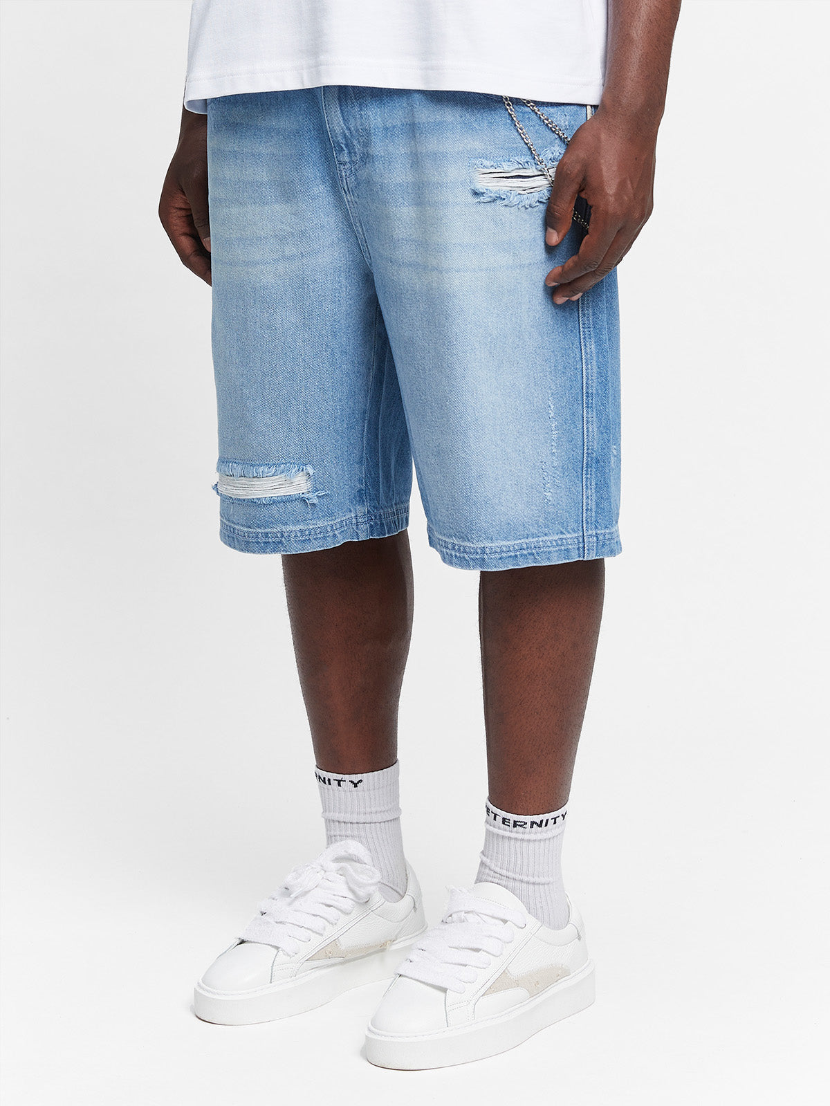 LAYERED SHORTS - WASHED BLUE