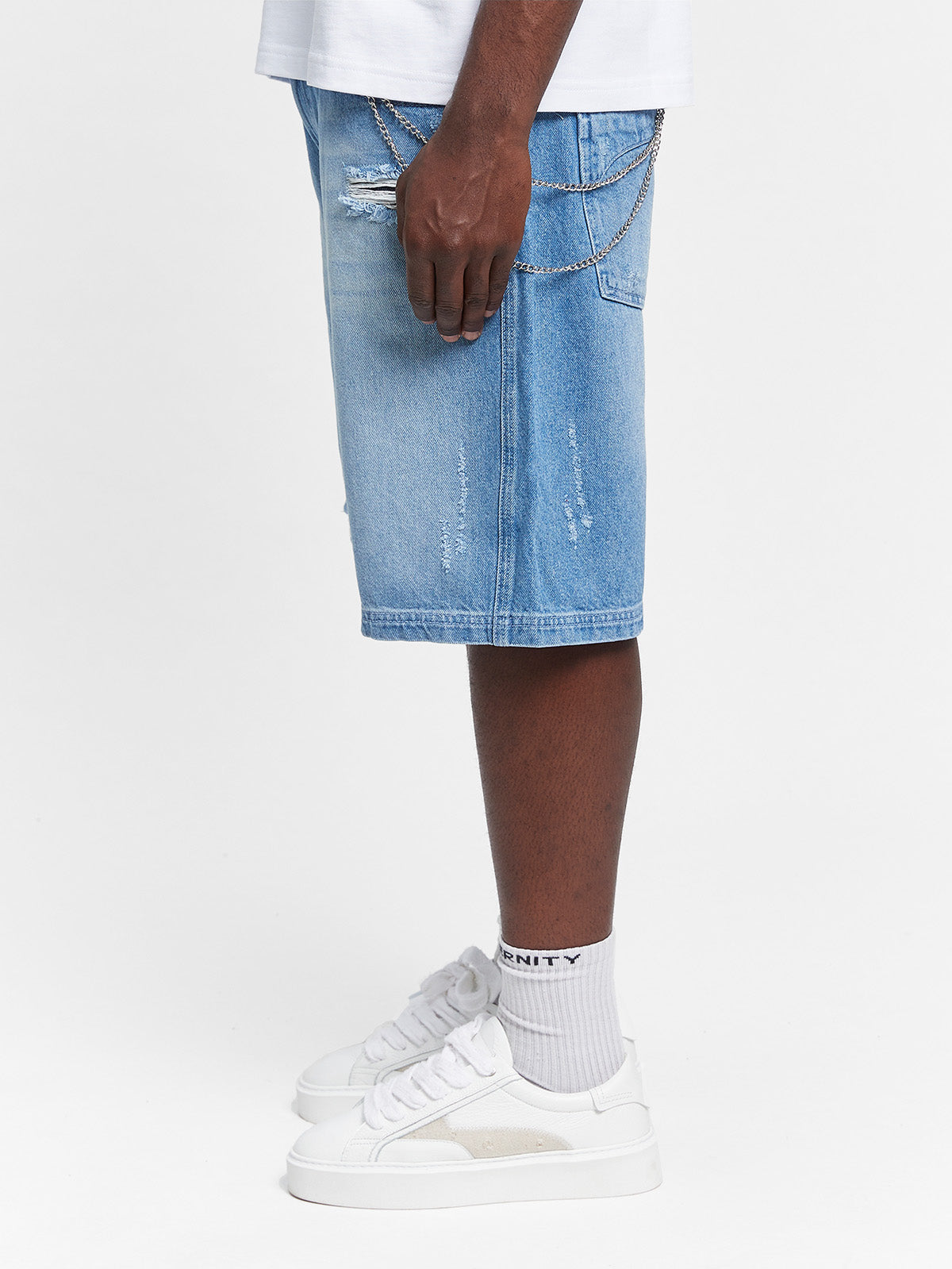 LAYERED SHORTS - WASHED BLUE