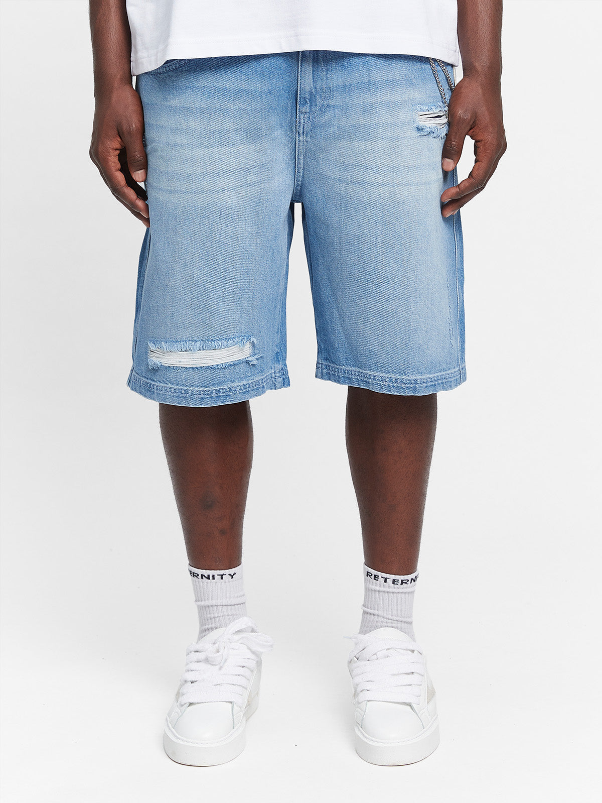 LAYERED SHORTS - WASHED BLUE