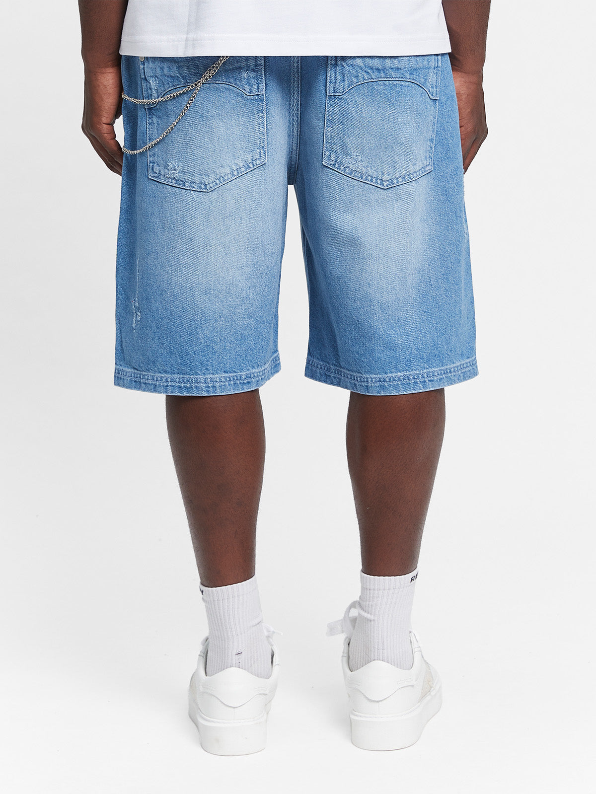 LAYERED SHORTS - WASHED BLUE