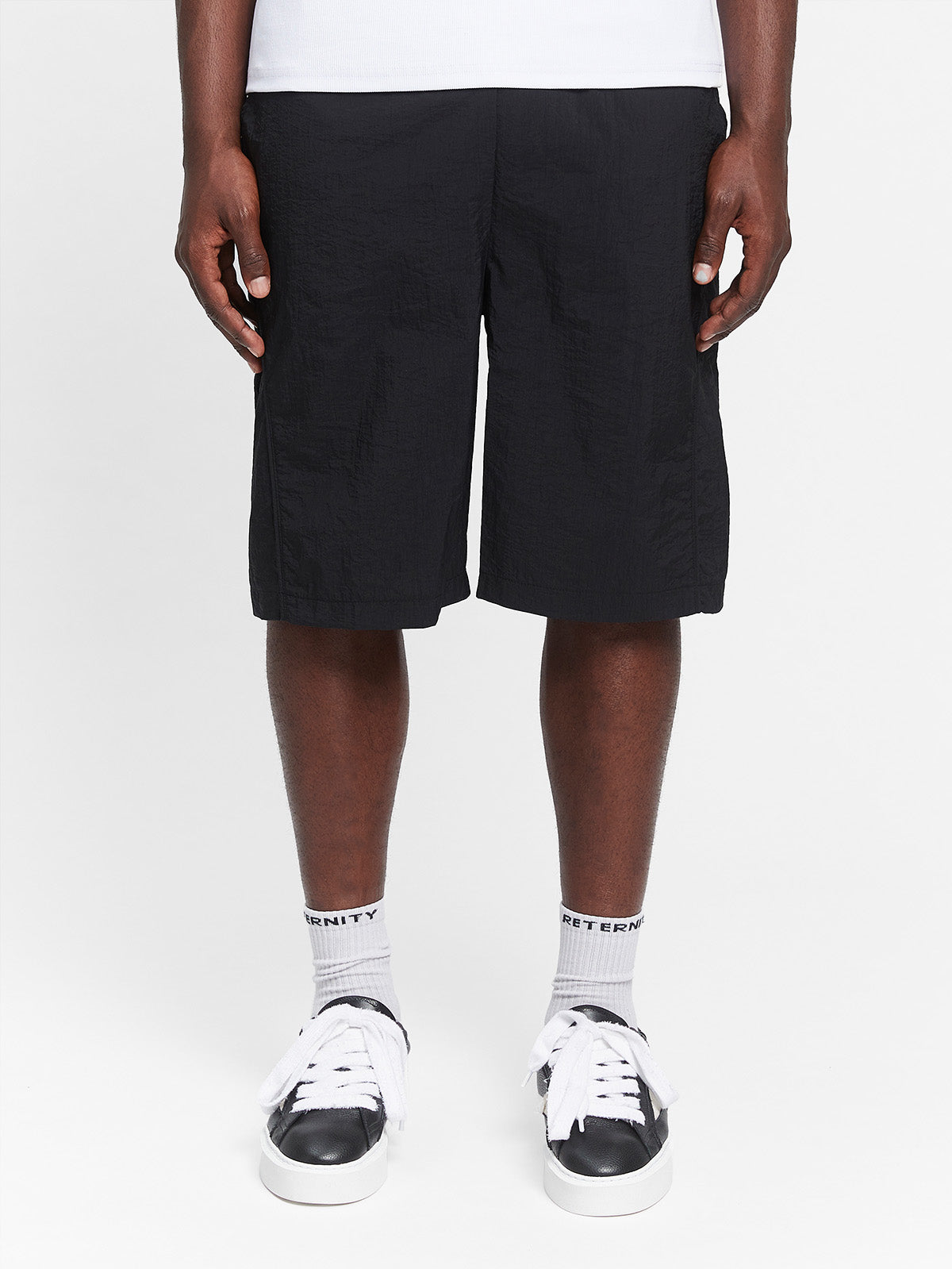 BAGGY TRACK SHORTS - BLACK