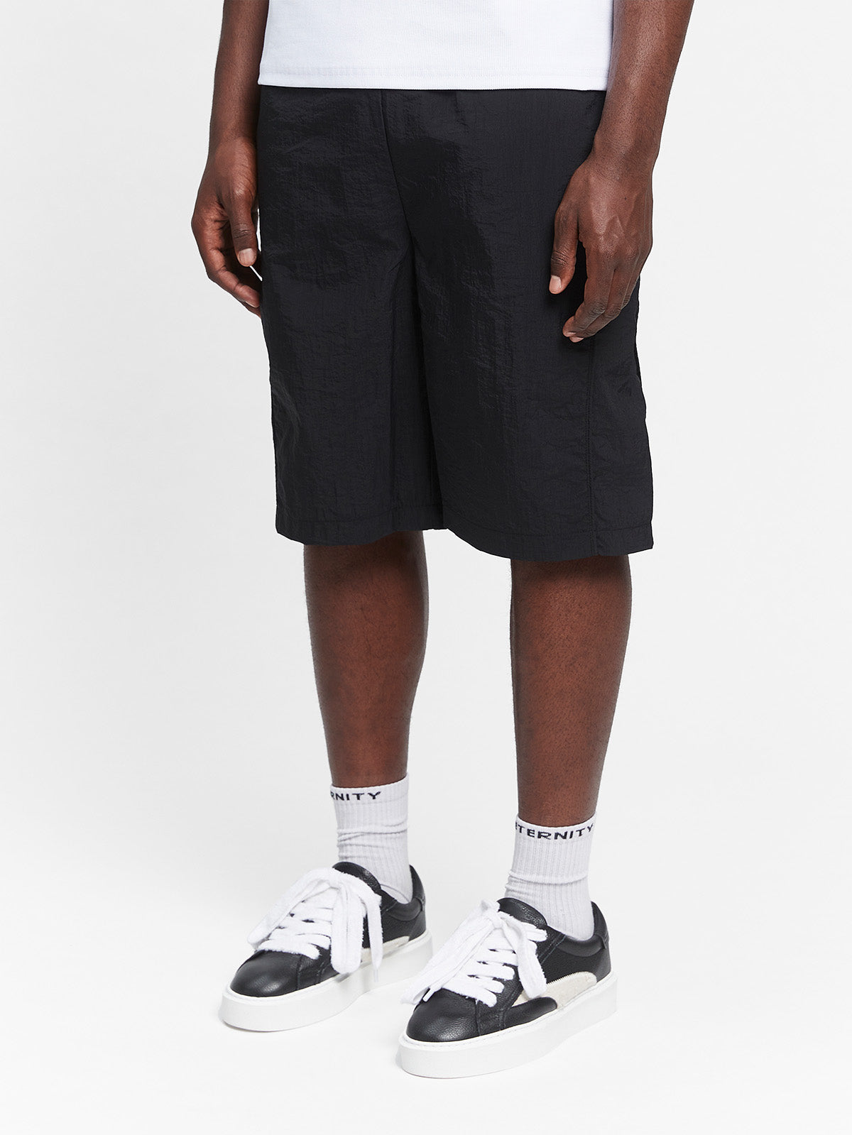 BAGGY TRACK SHORTS - BLACK