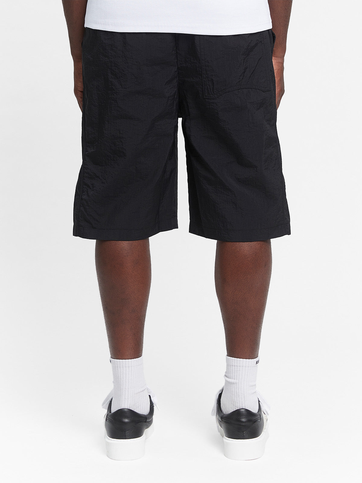 BAGGY TRACK SHORTS - BLACK