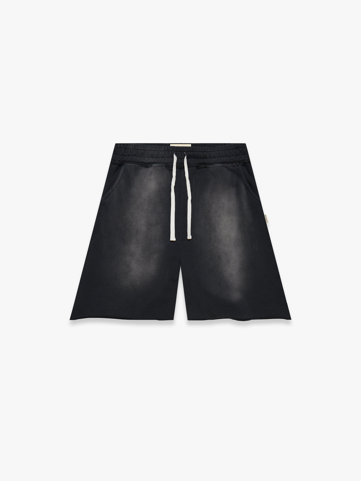 UNFINISHED COTTON SHORTS - WASHED BLACK