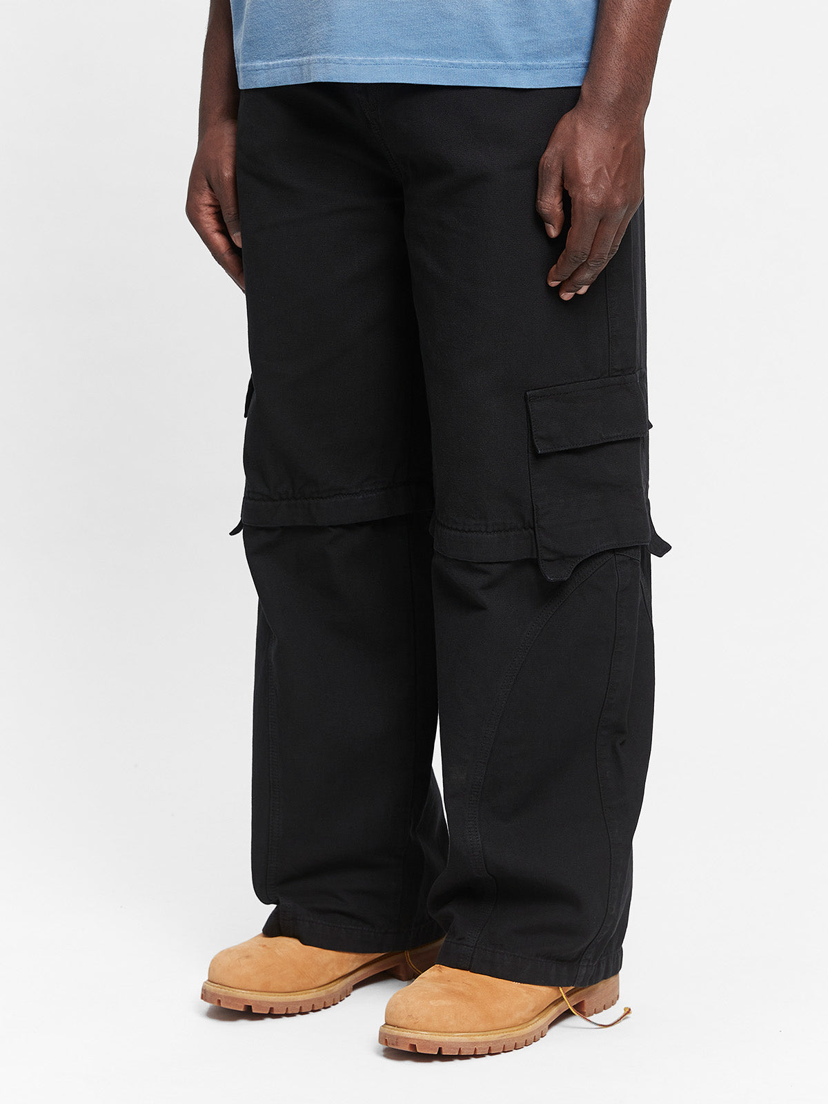 DETACHABLE CARGO PANTS - BLACK