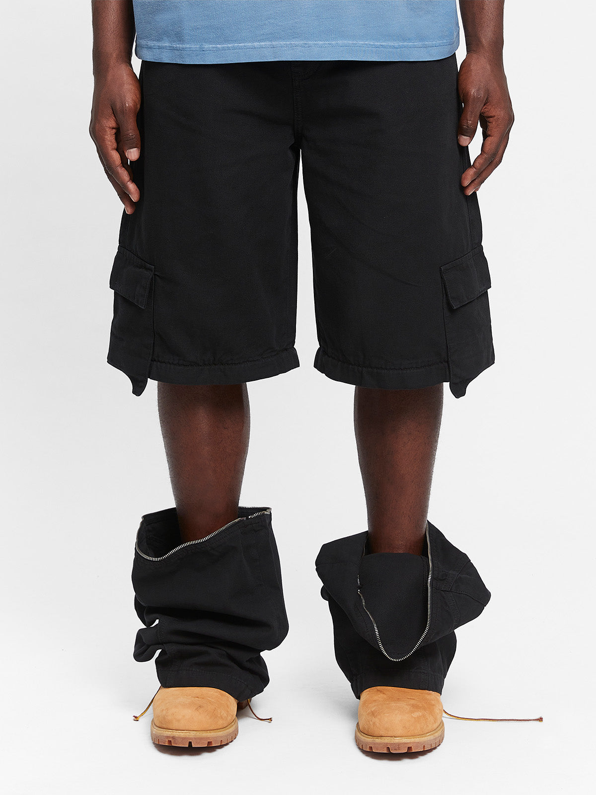 DETACHABLE CARGO PANTS - BLACK