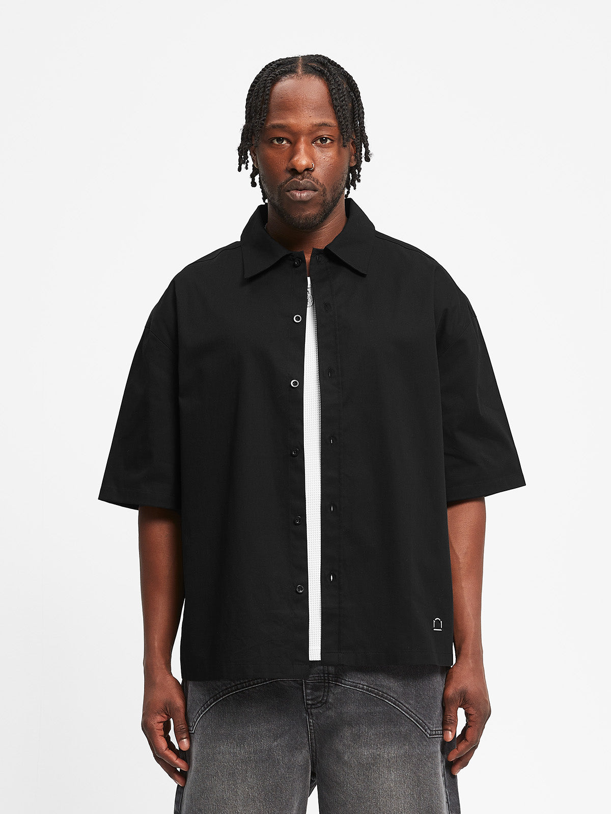 ÉVÉNIE BUTTON SHIRT - BLACK