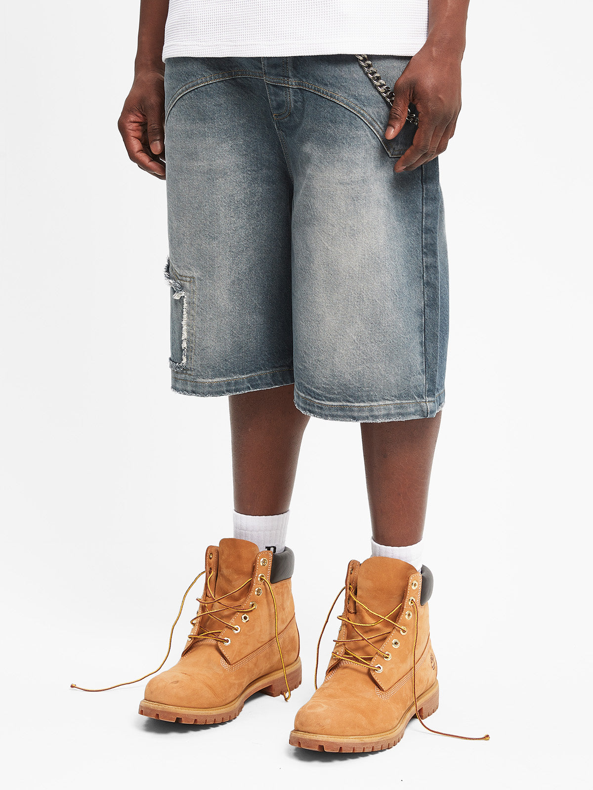 DELARUE JORTS - WASHED BLUE