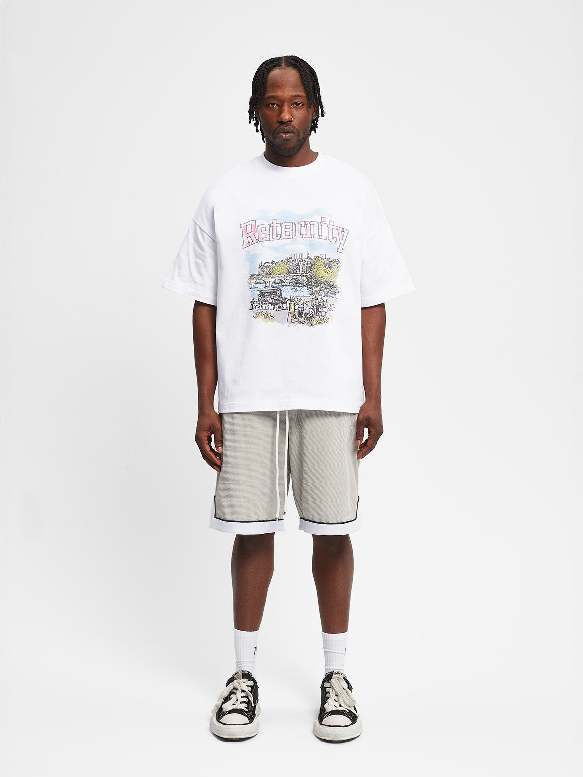 SIGNE MESH SHORTS - FADED GREY