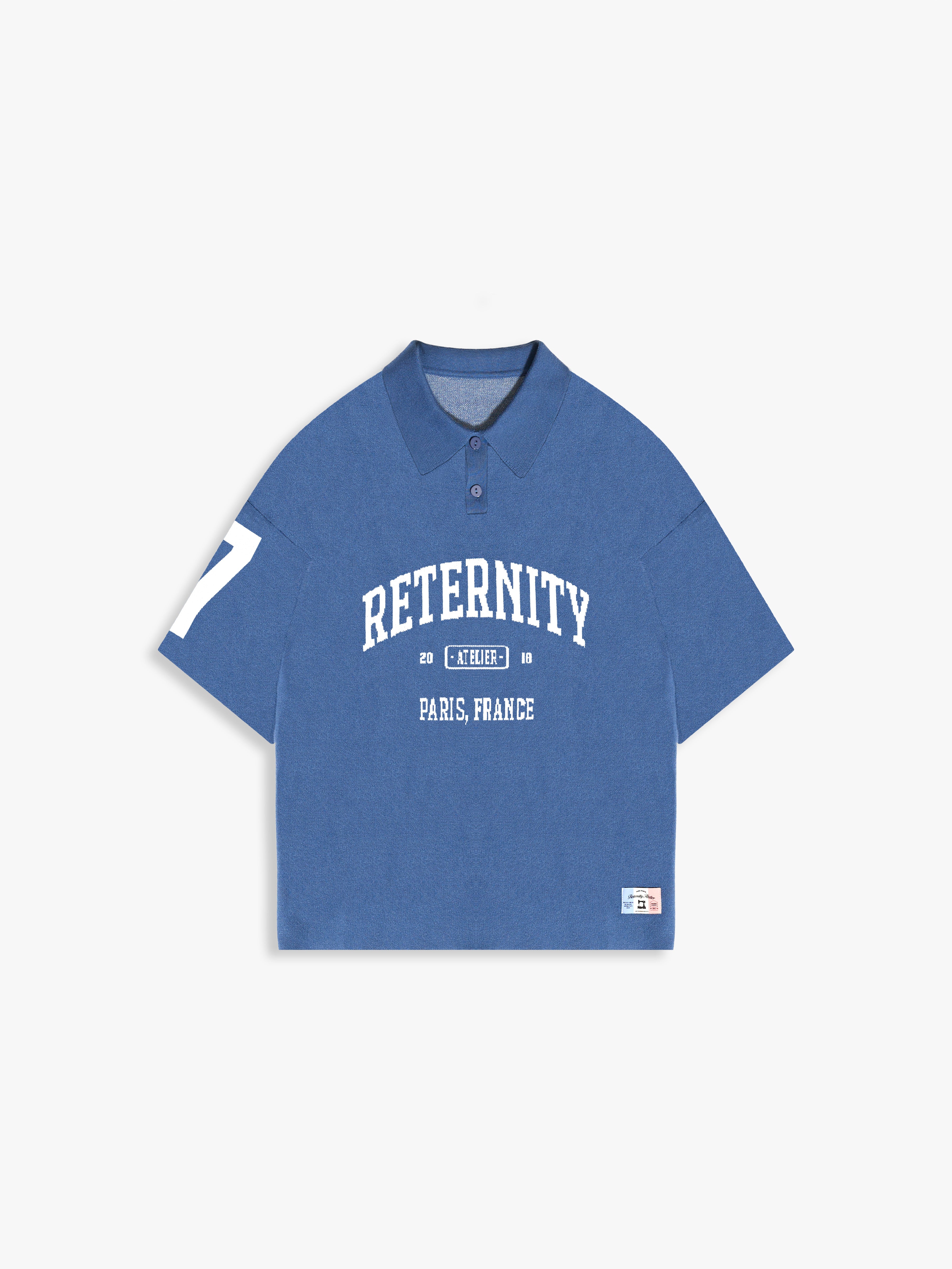 L'ART DE LA RUE KNIT POLO - BLUE