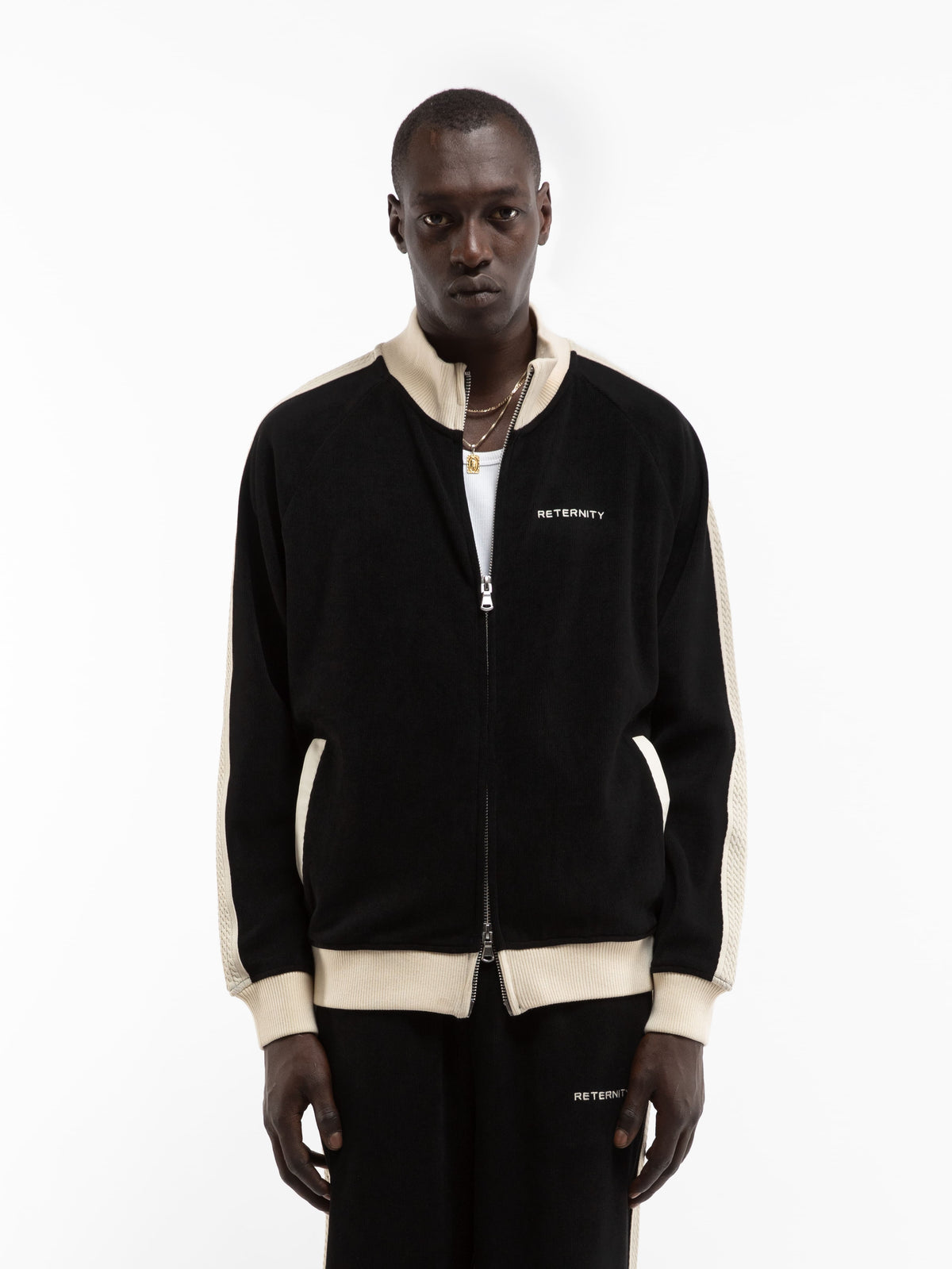 STUDIO KNIT TRACK JACKET - BLACK